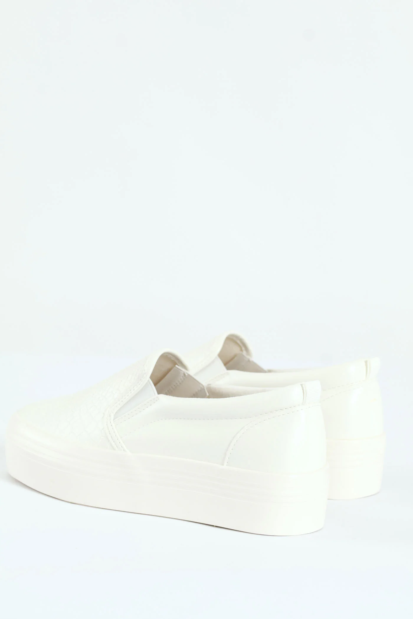 Snake Embossed Platform Slip On Sneaker - White - Image 4