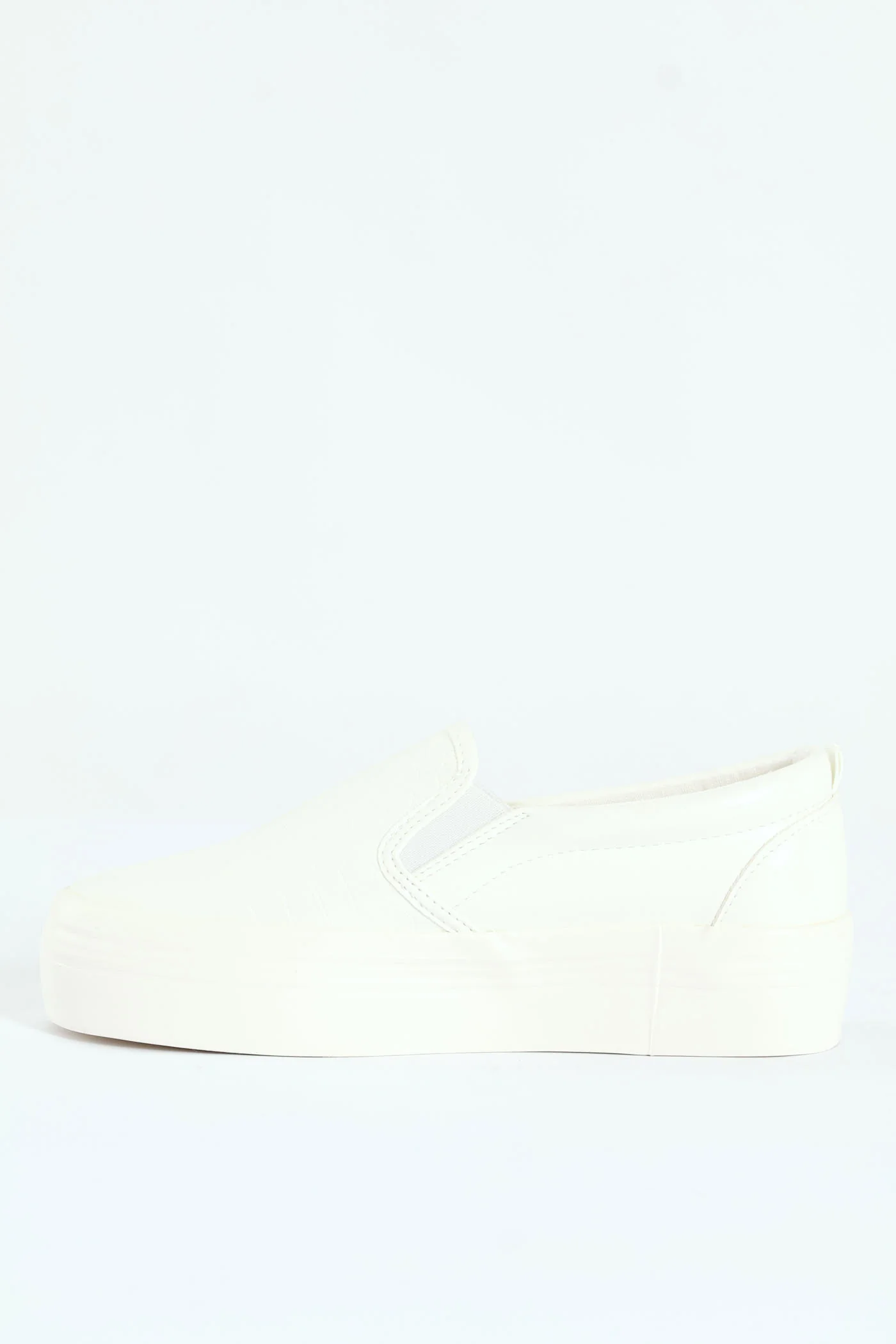 Snake Embossed Platform Slip On Sneaker - White - Image 5