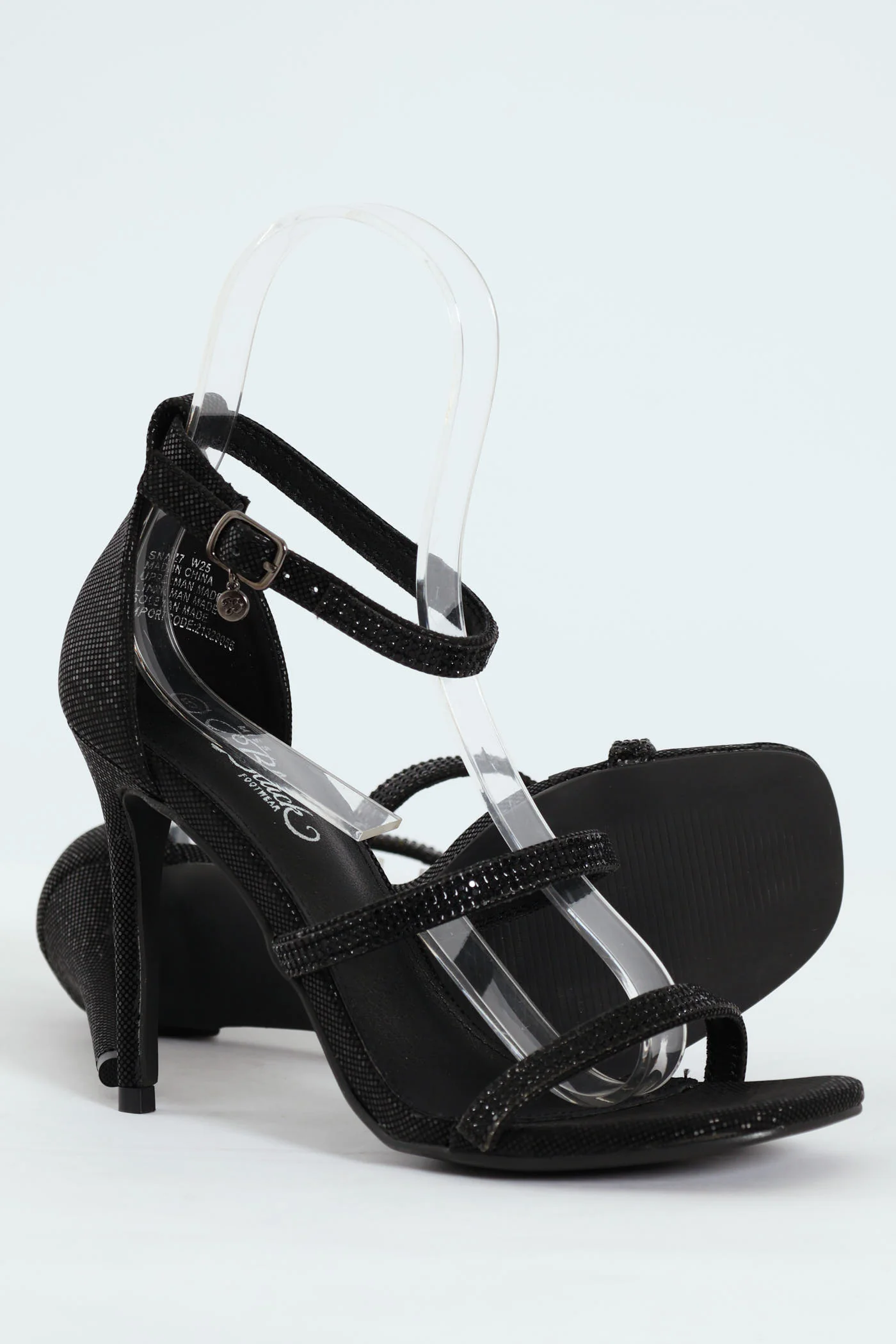 Snazz 7 Multi Strap Stiletto Heel - Black - Image 5
