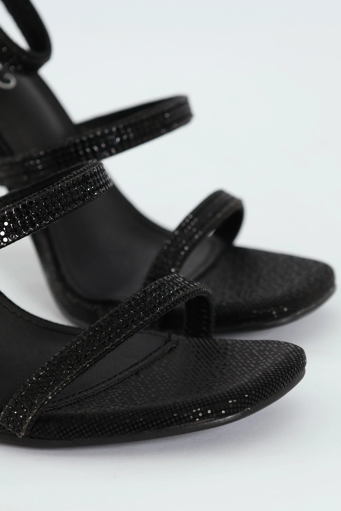 Snazz 7 Multi Strap Stiletto Heel - Black - Image 6