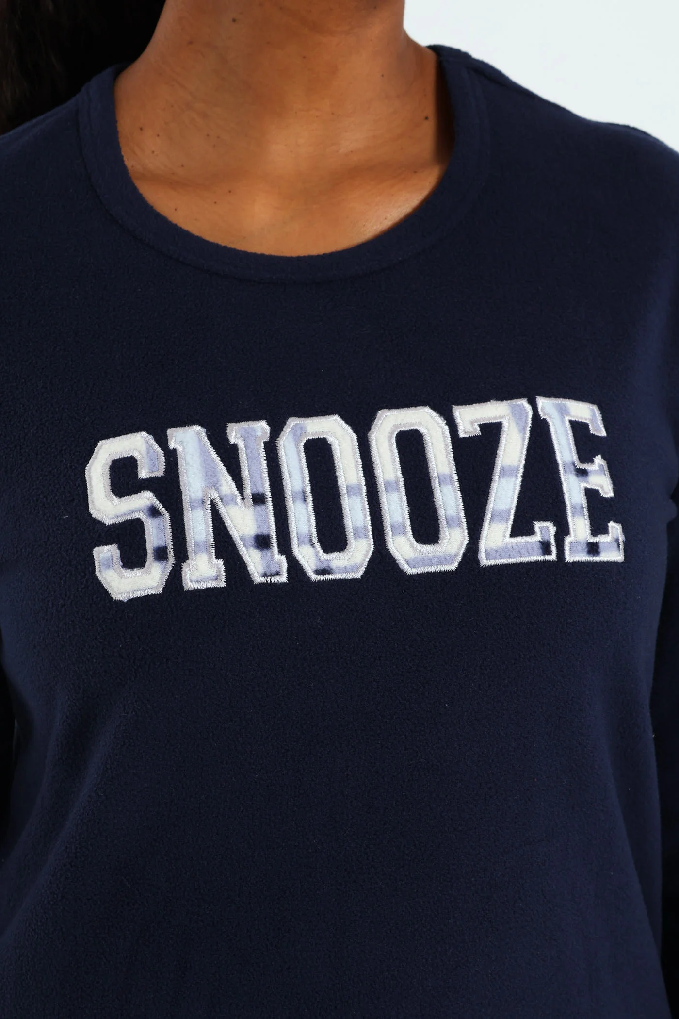 Snooze Check Polar Fleece Set - Navy - Image 3