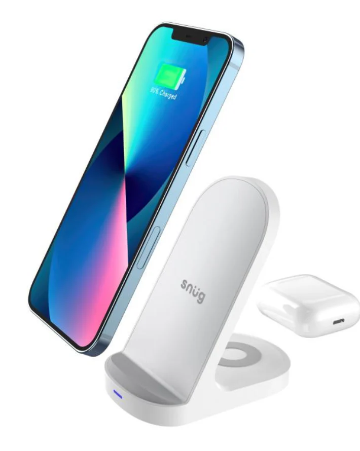 2-in-1 Wireless Charger Stand 15w Hybrid White - Image 2