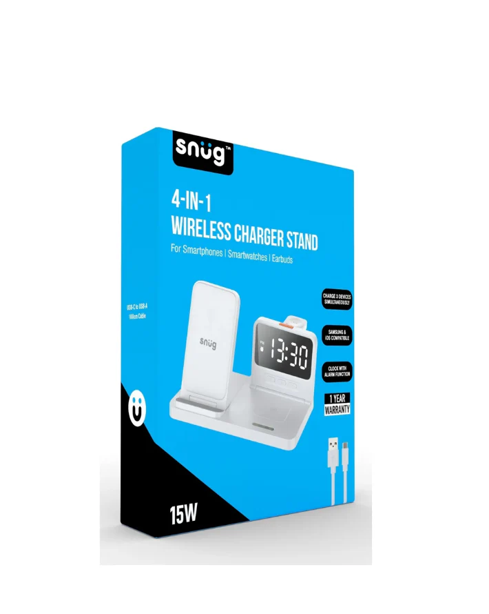 4-in-1 15w Hybrid Wireless Charger Stand - White - Image 4