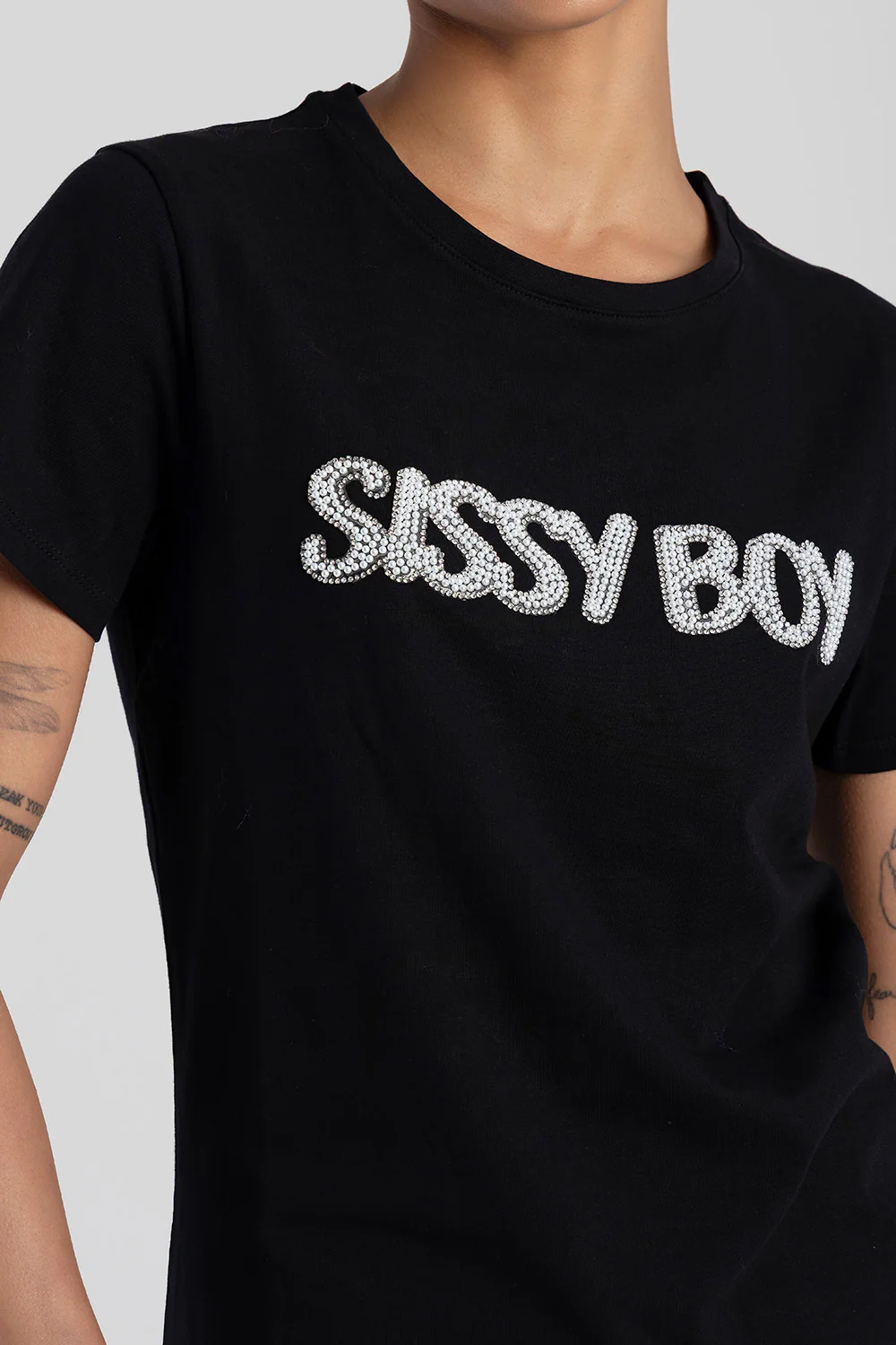 So Long Summer Pearl & Bling Regular Fit Top - Black - Image 2
