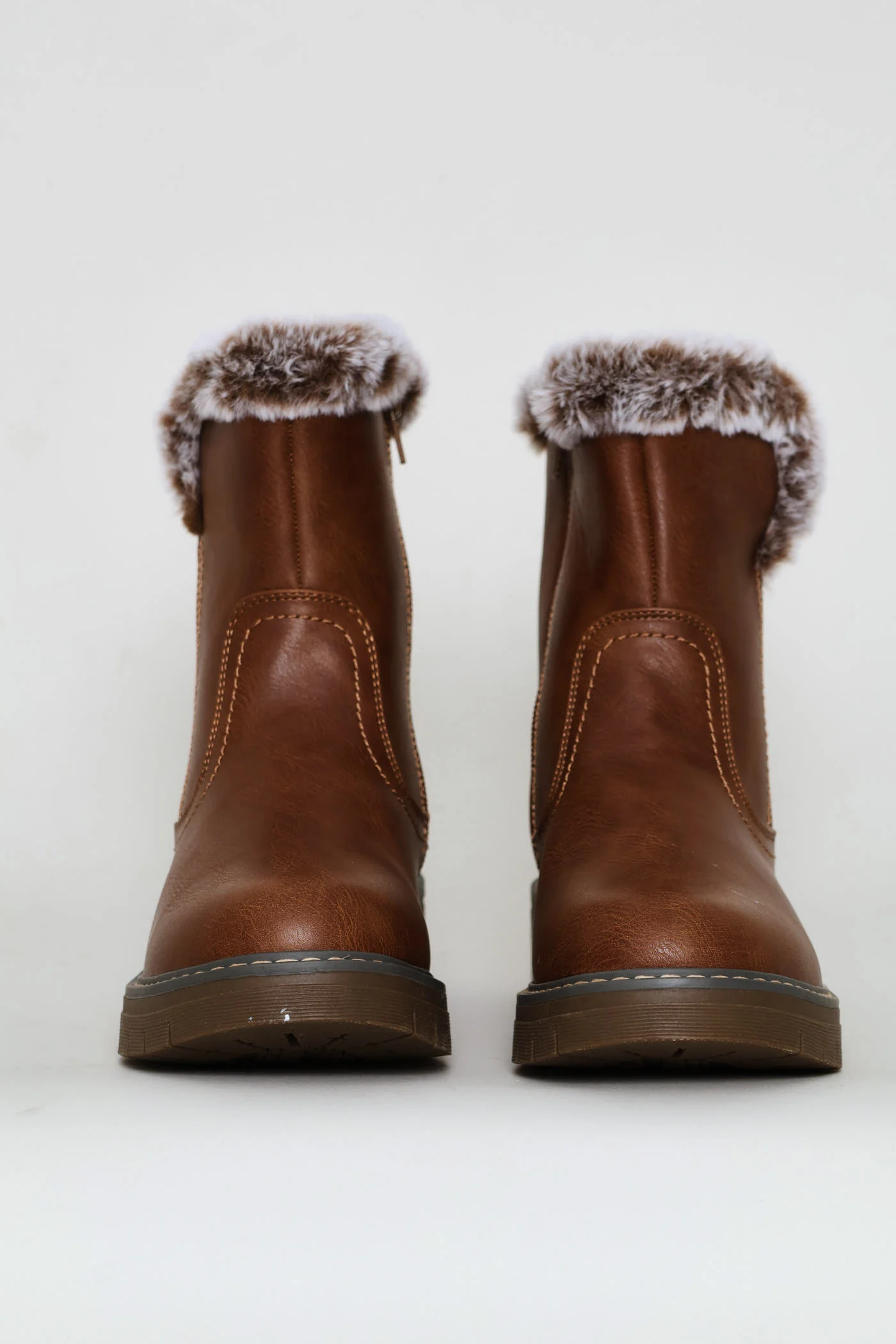 Soft Carol Fur Trim Boot - Brown - Image 5