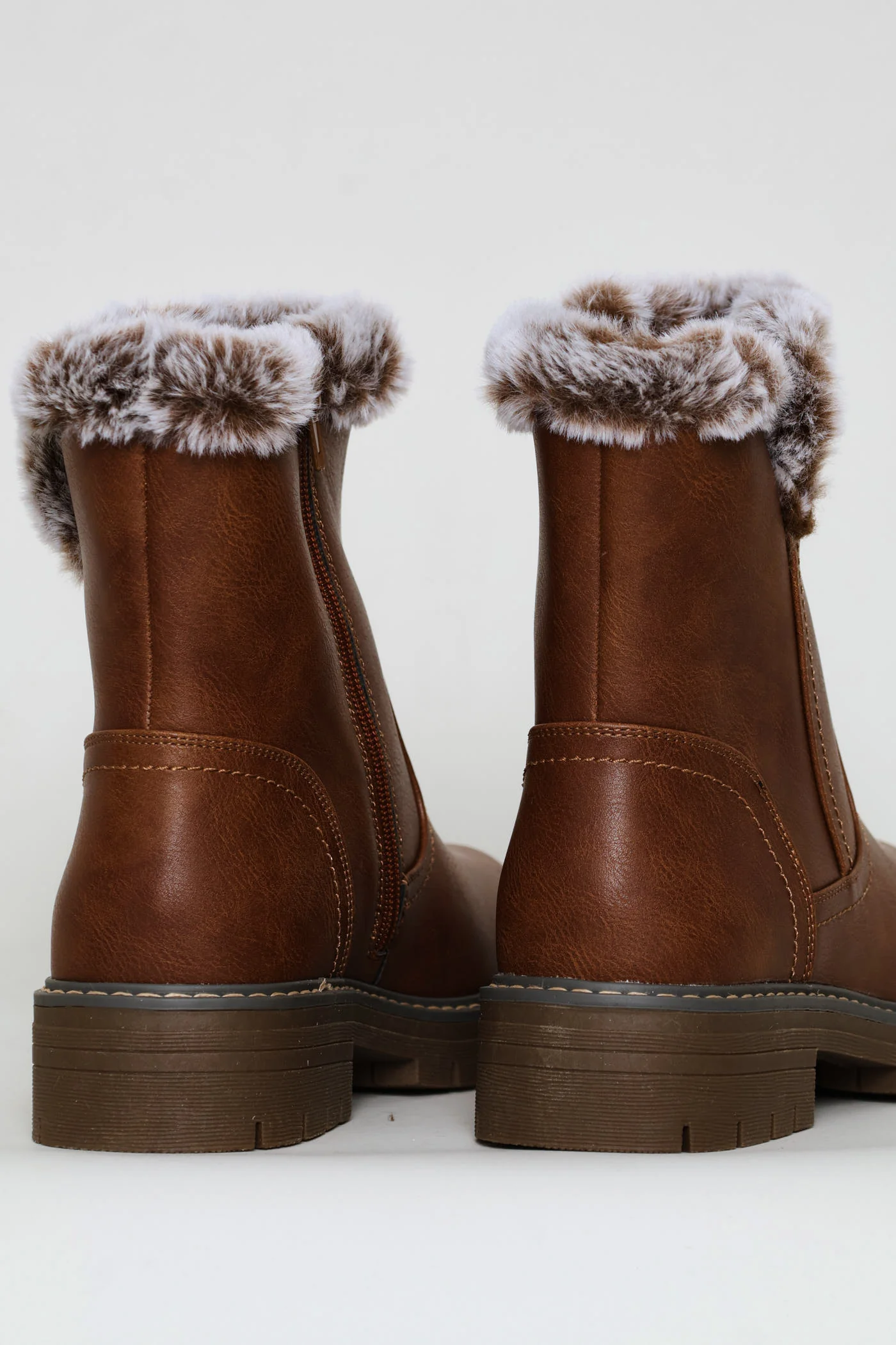 Soft Carol Fur Trim Boot - Brown - Image 6