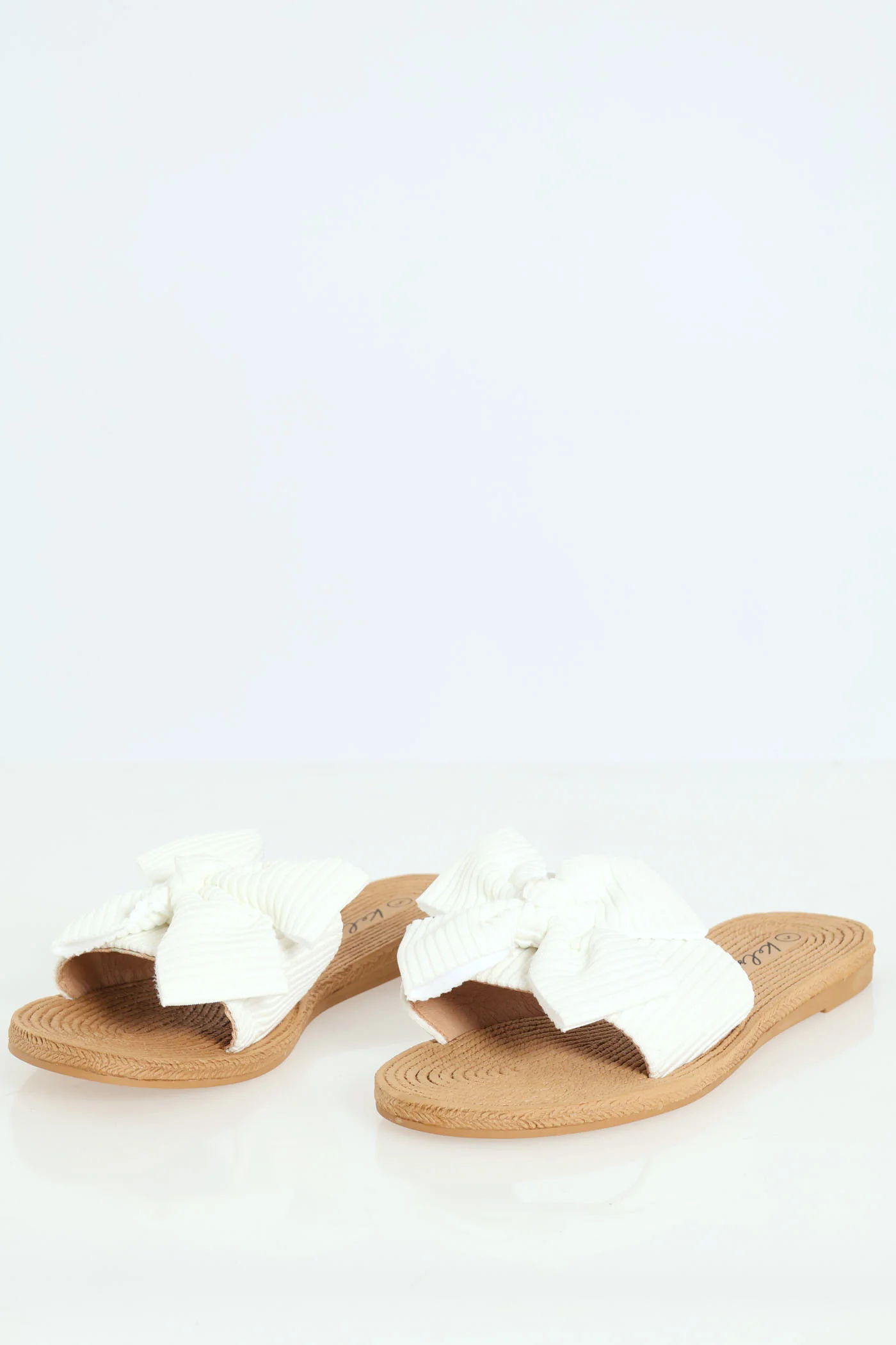 Soft Fabric Bow Mule - Off White - Image 2