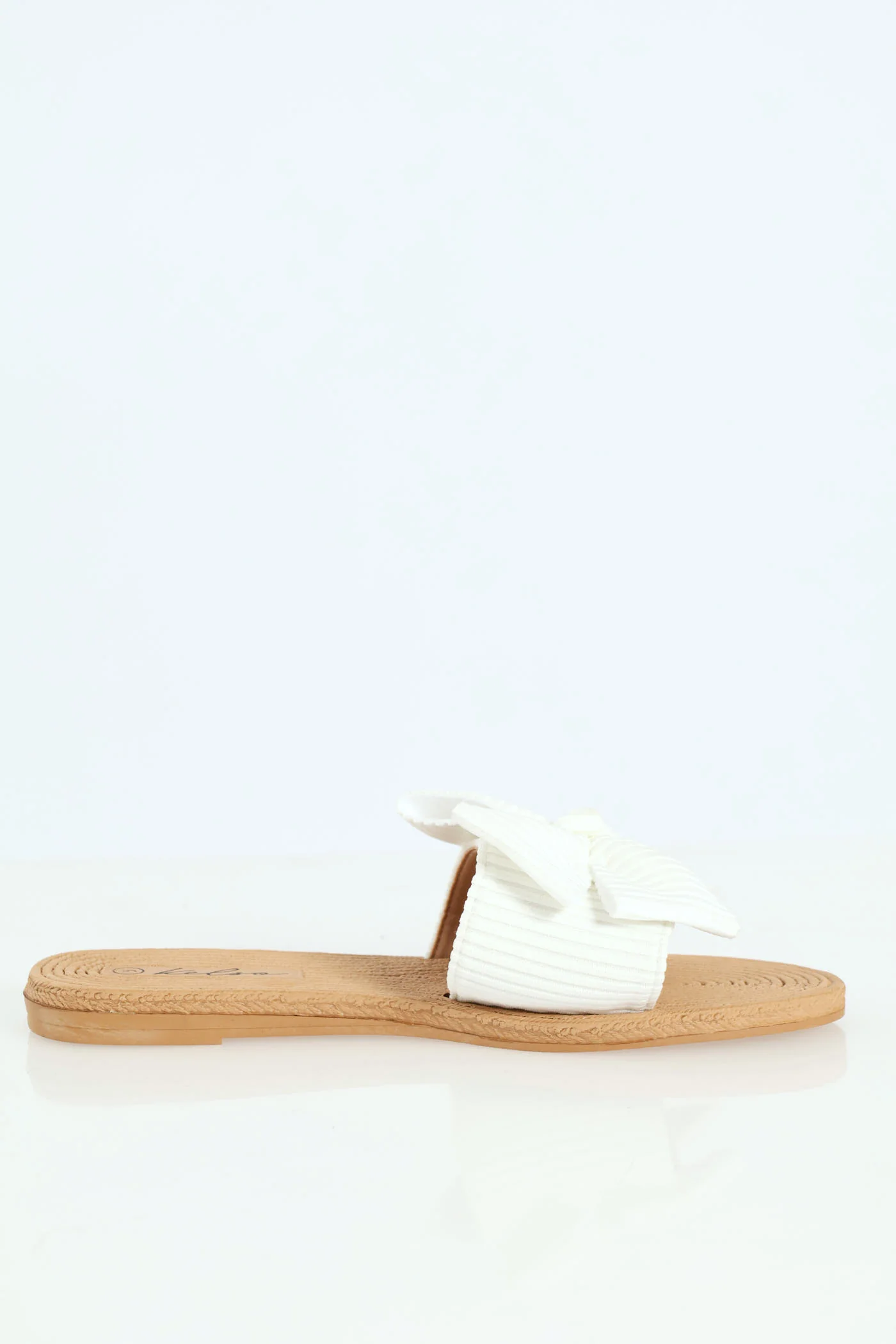 Soft Fabric Bow Mule - Off White - Image 3