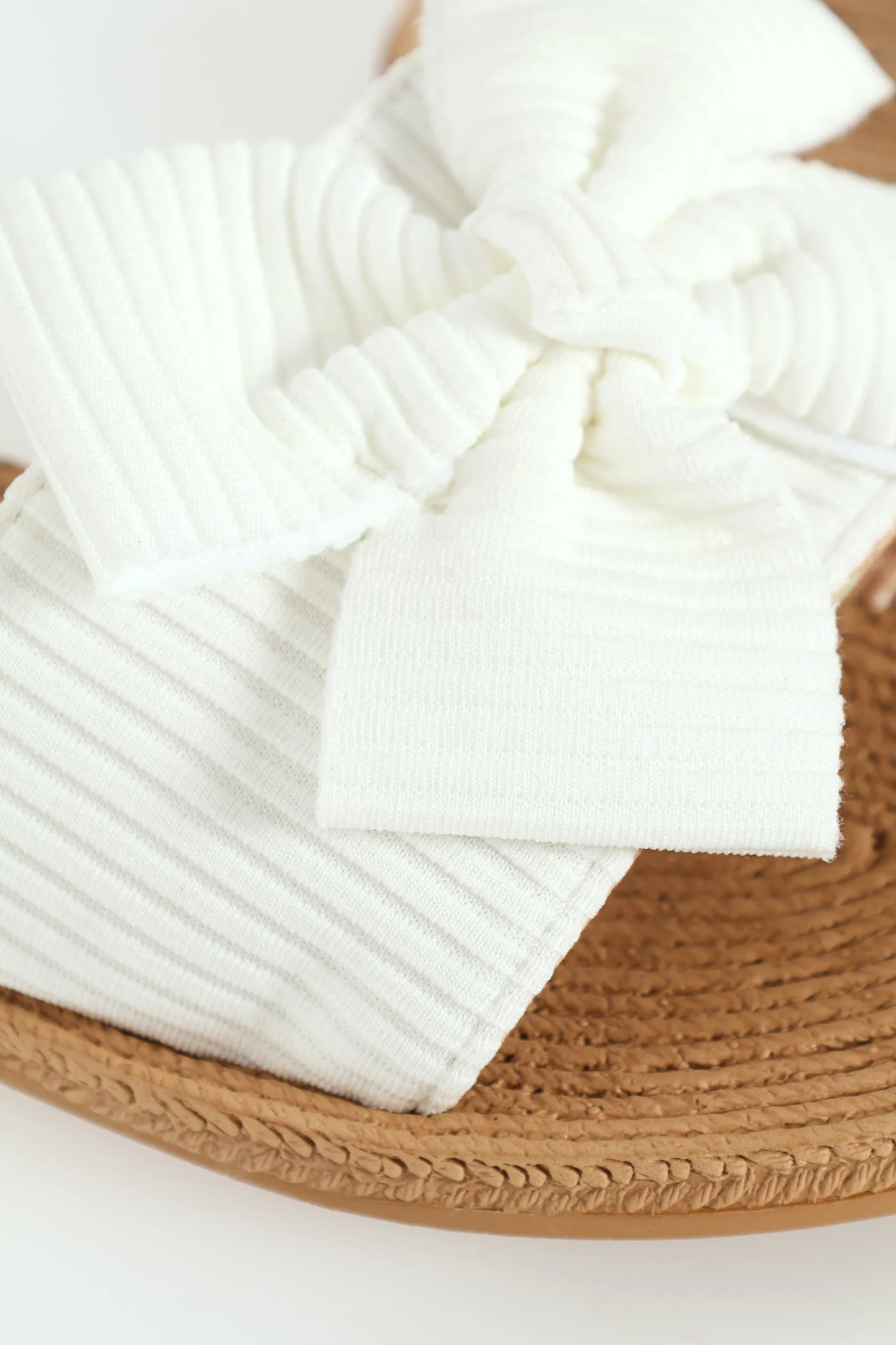 Soft Fabric Bow Mule - Off White - Image 5