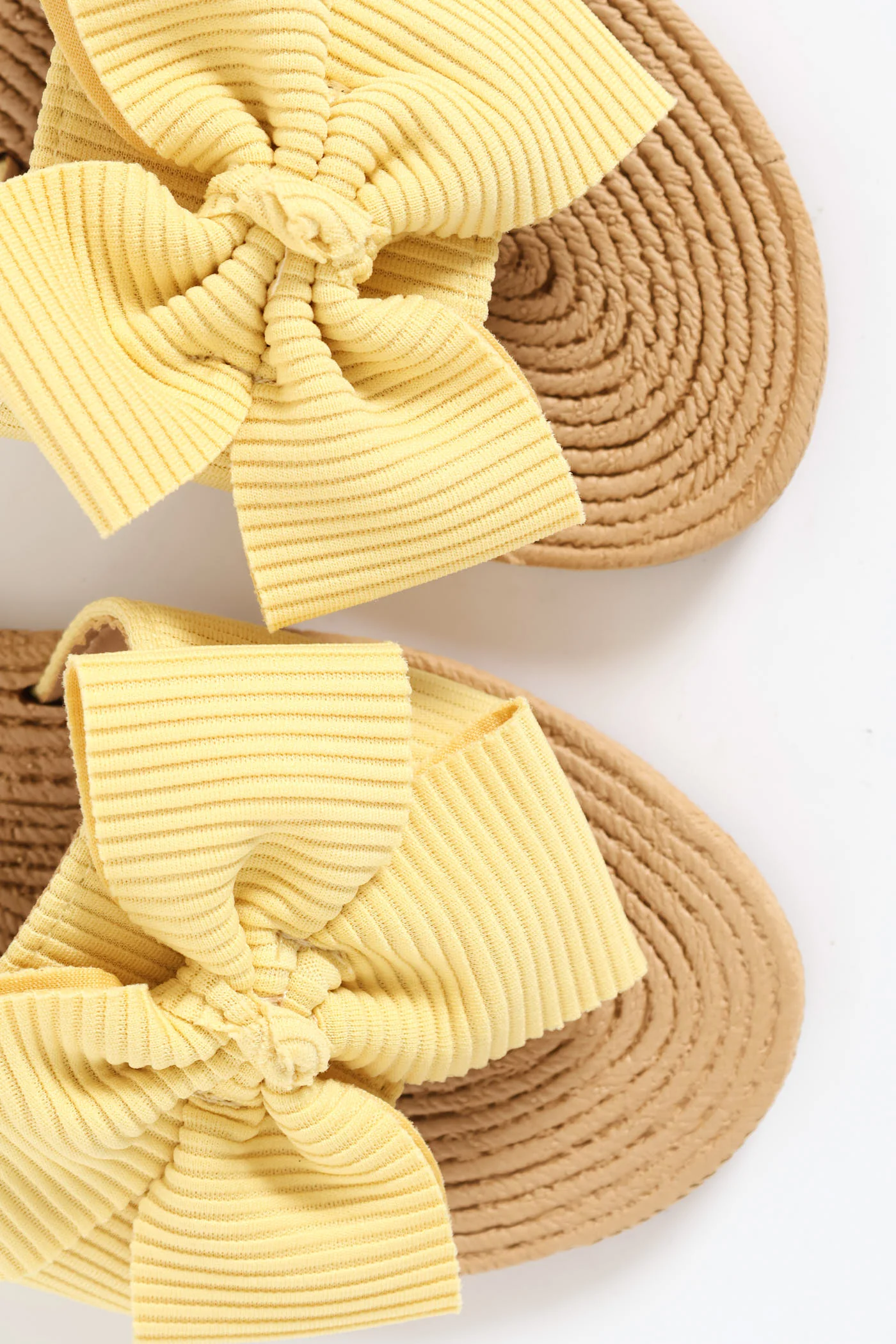 Soft Fabric Bow Mule Sandal - Lemon - Image 2