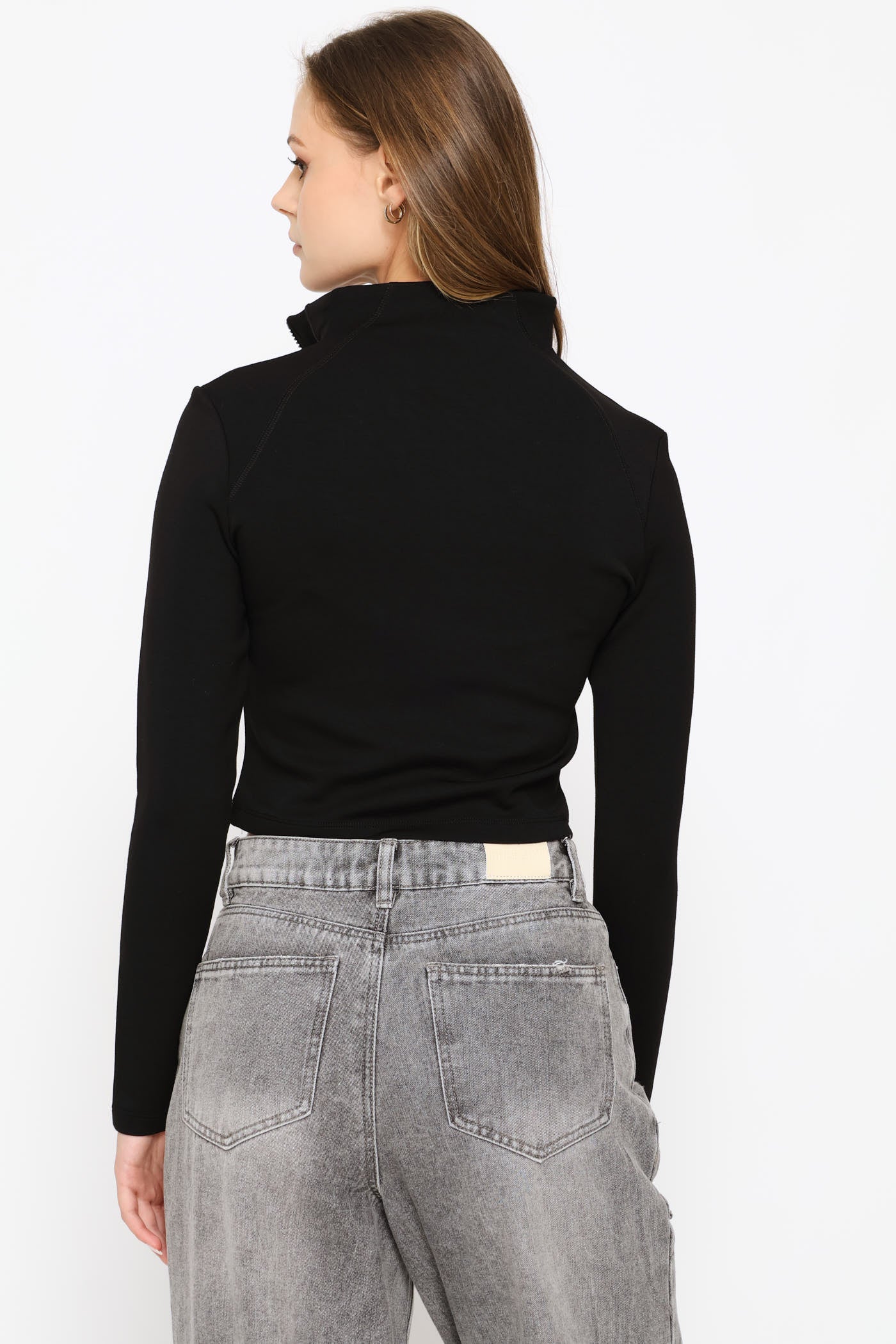 Soft Touch 1/4 Zip Top - Black - Image 4