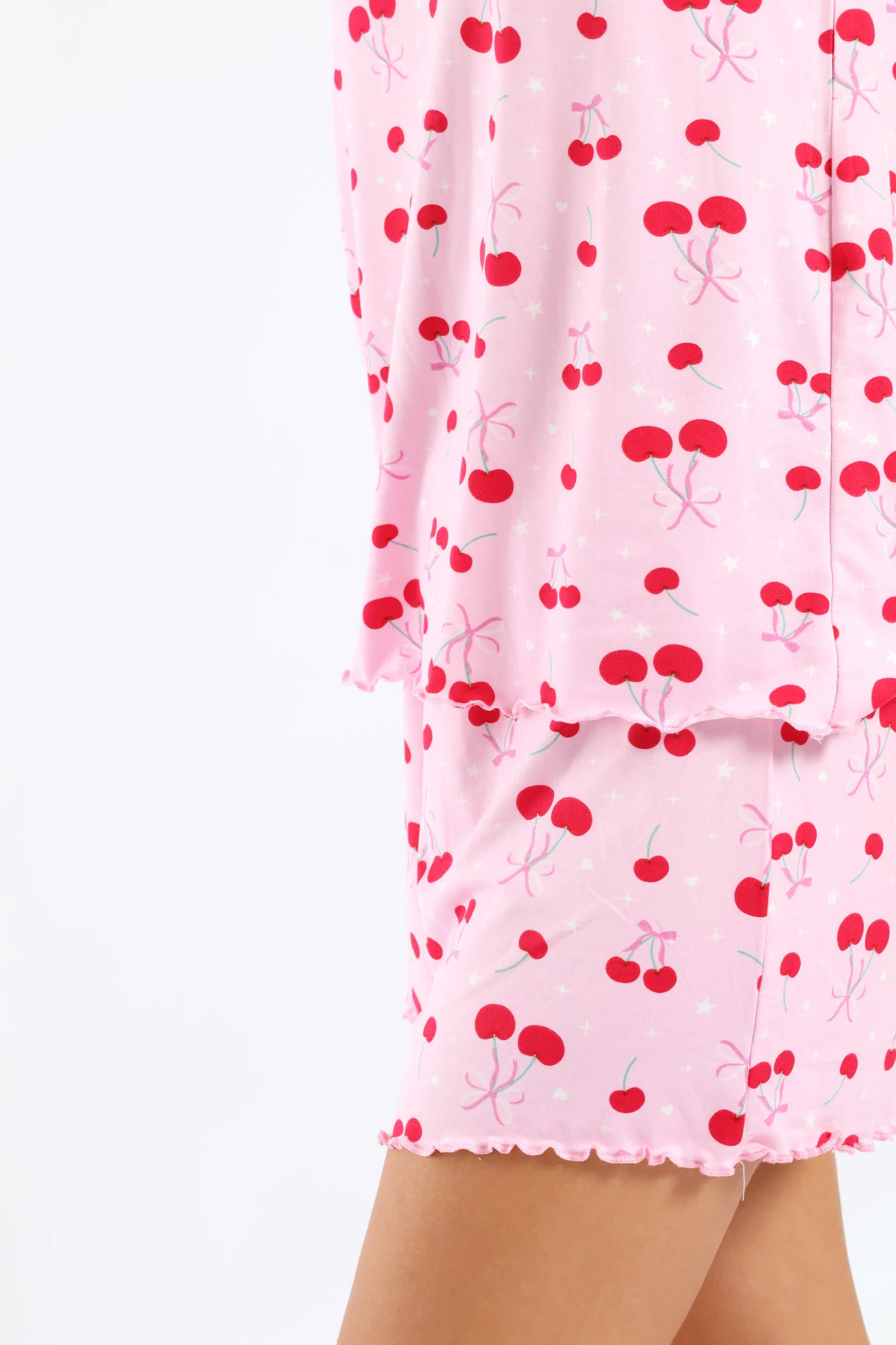 Soft Touch Cherries Cami & Short Set - Pink - Image 4
