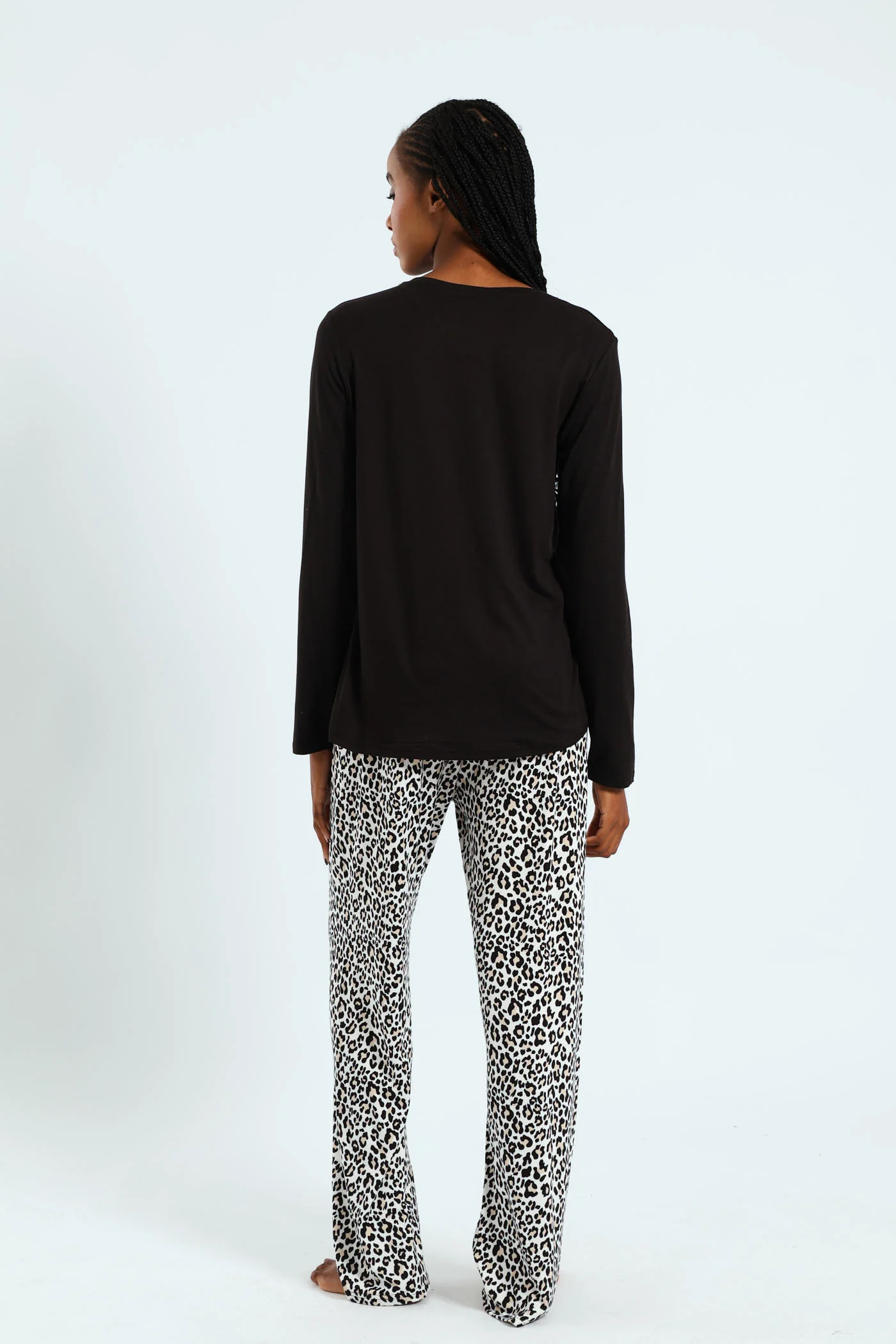 Soft Touch Long Sleeve Animal Top & Pants Set - Black - Image 3