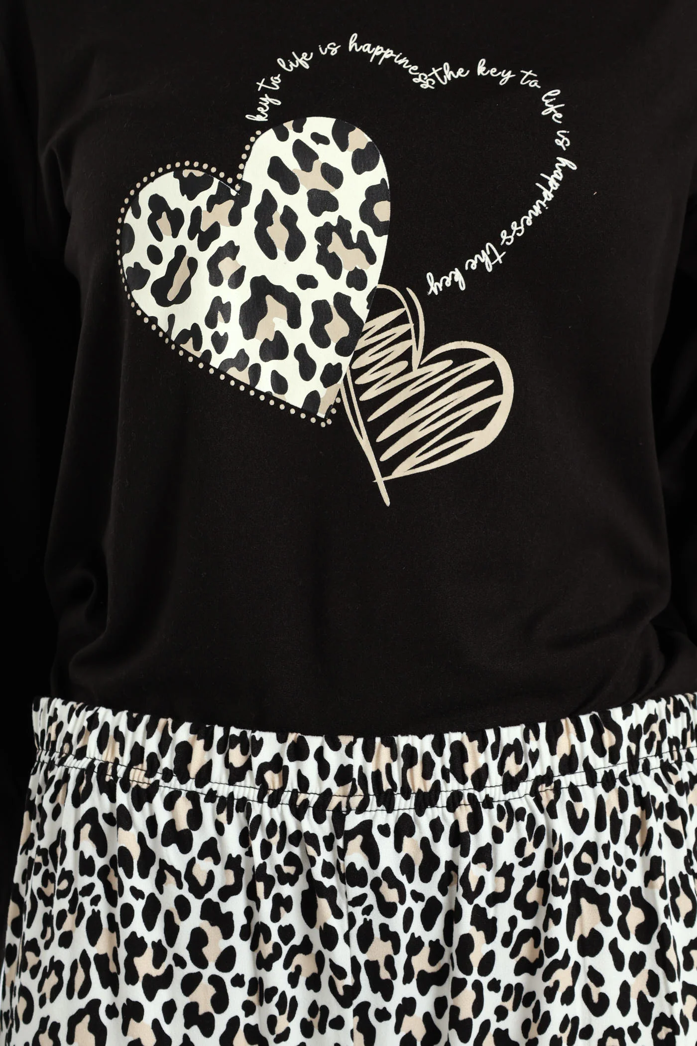 Soft Touch Long Sleeve Animal Top & Pants Set - Black - Image 4