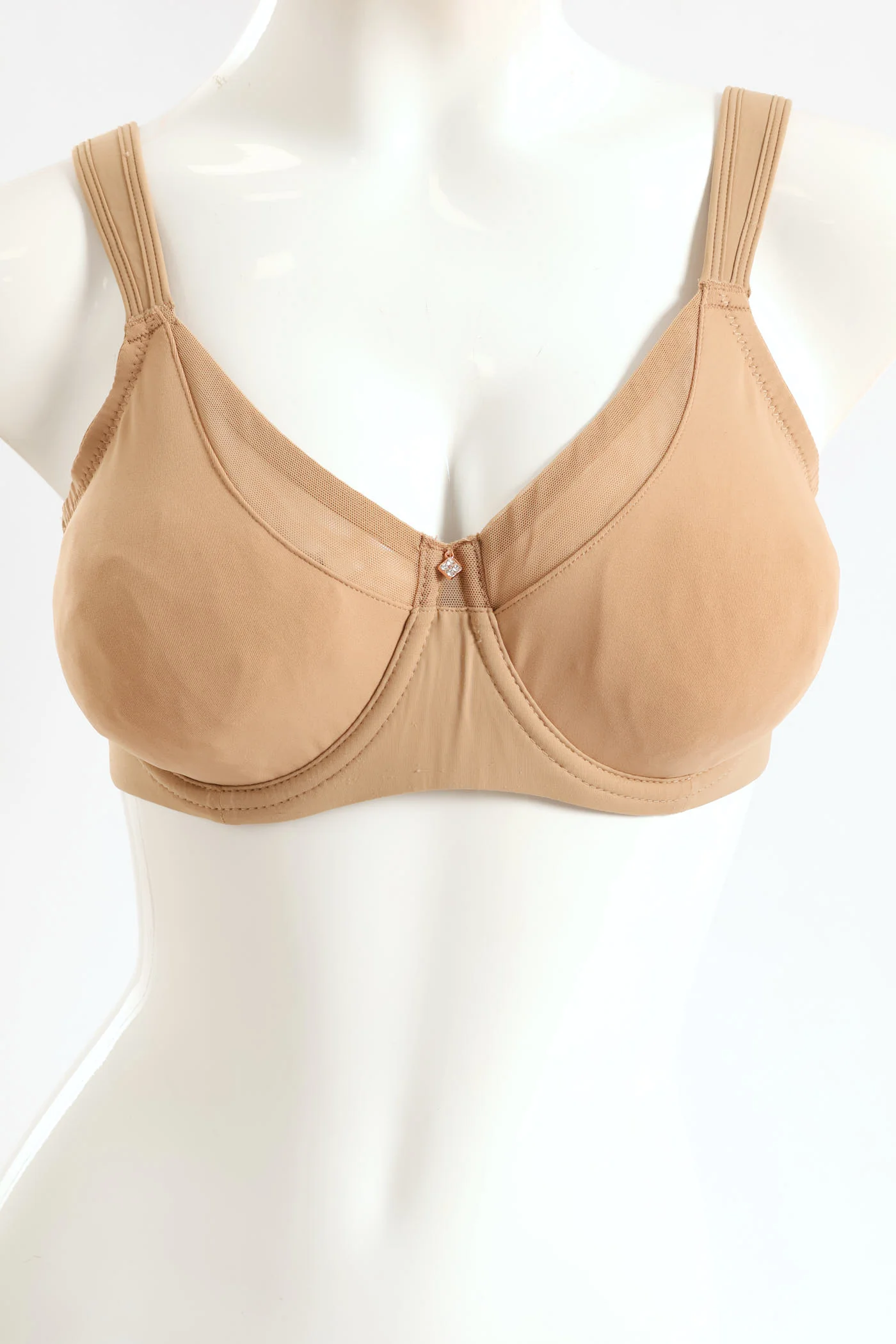 Soft Touch Minimiser Bra - Beige - Image 3