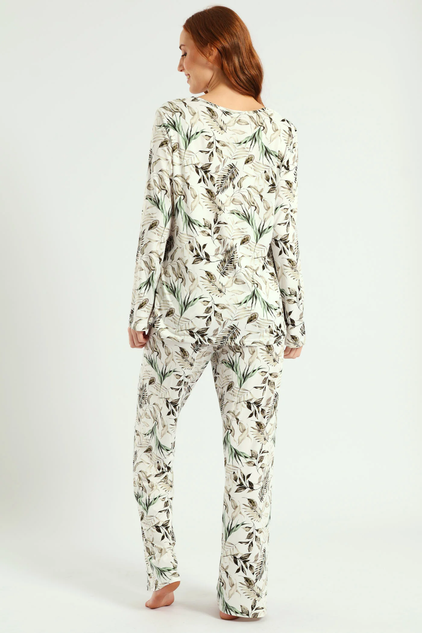 Soft Touch Muted Foliage Top & Pant Set - Multi - Image 3