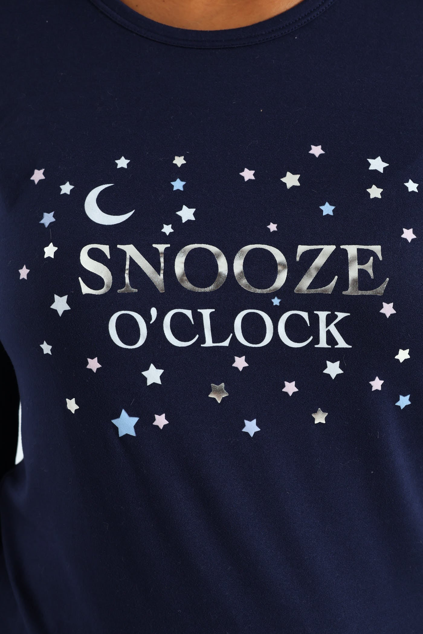 Soft Touch Snooze O'clock Long Sleeve Top & Pants Set - Navy - Image 5