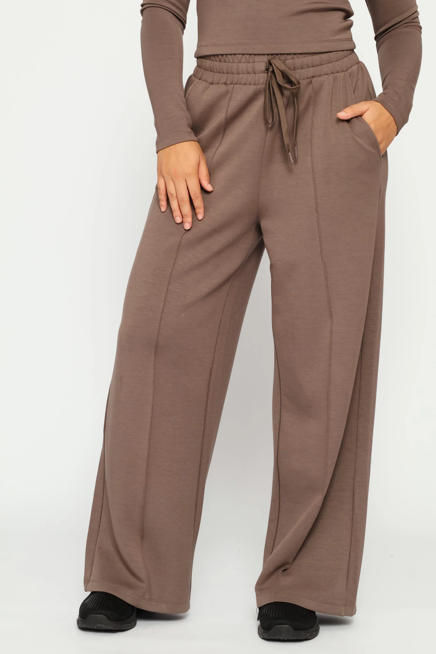Soft Touch Wide Leg Pant - Mocha - Image 2