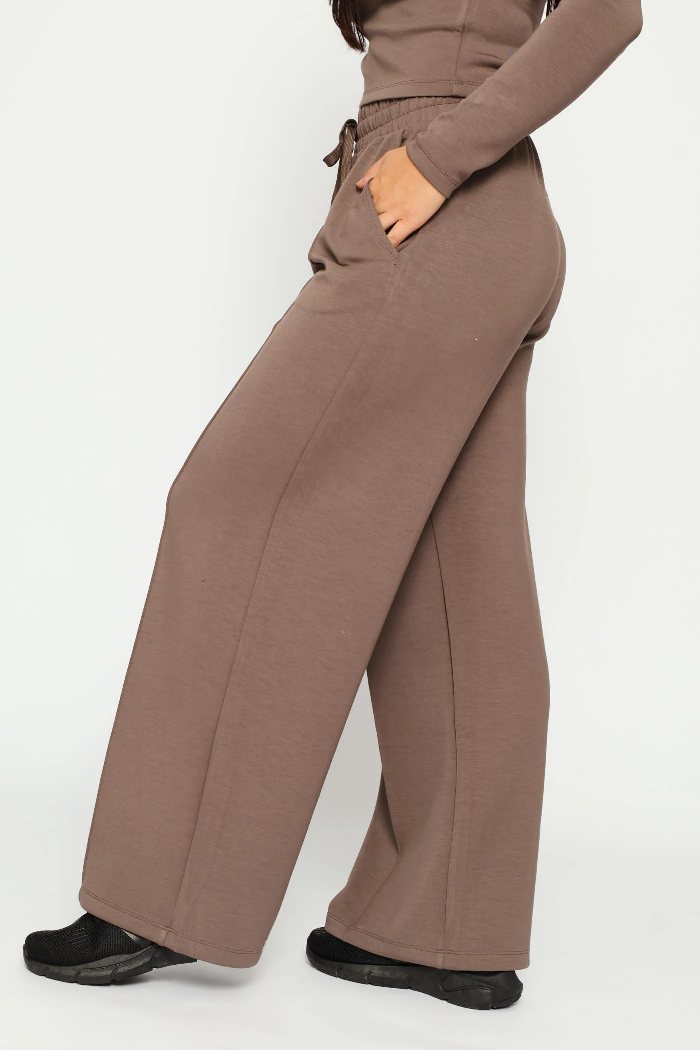 Soft Touch Wide Leg Pant - Mocha - Image 3