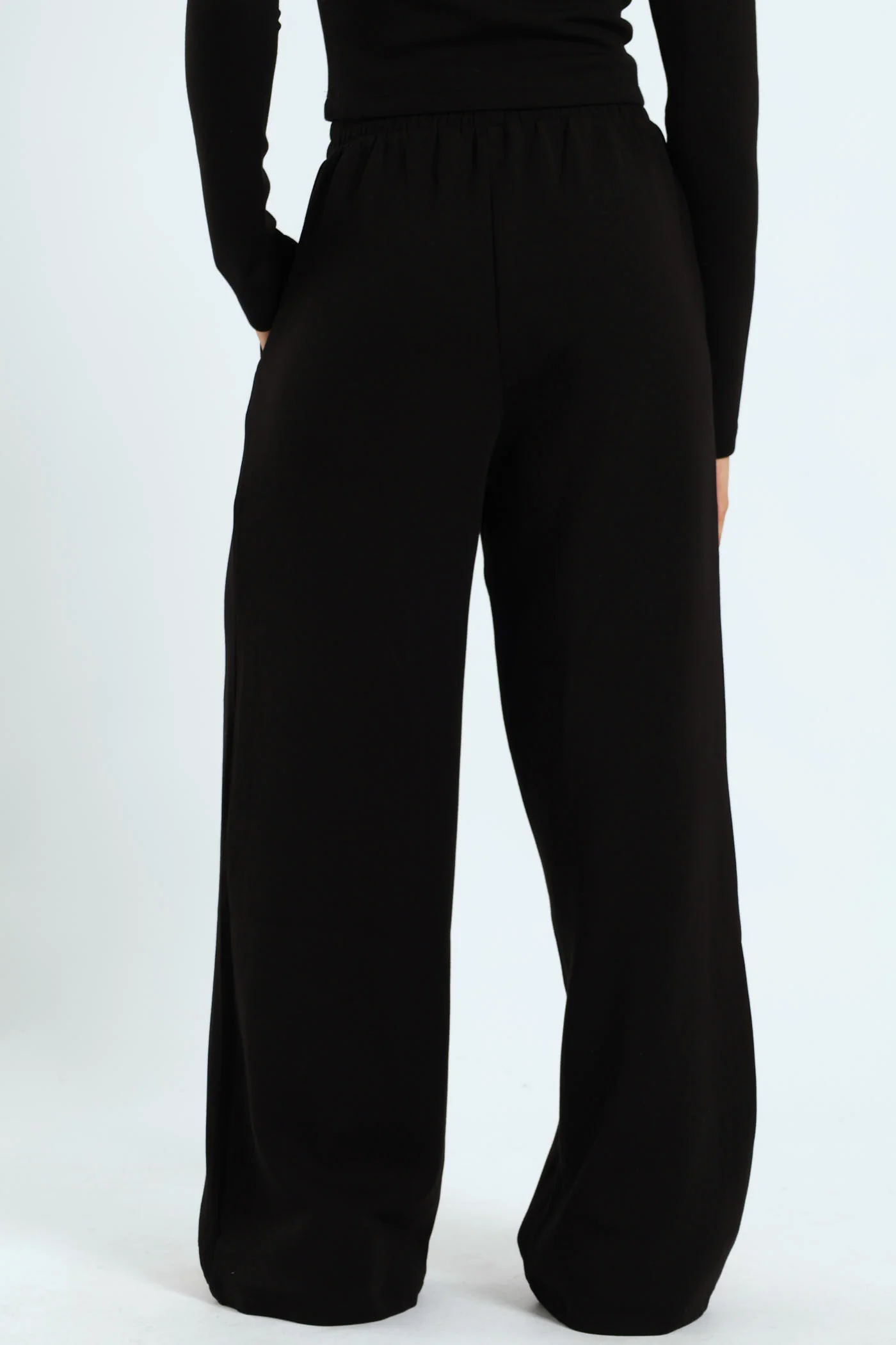 Soft Touch Wide Leg Pants Set - Black - Image 3