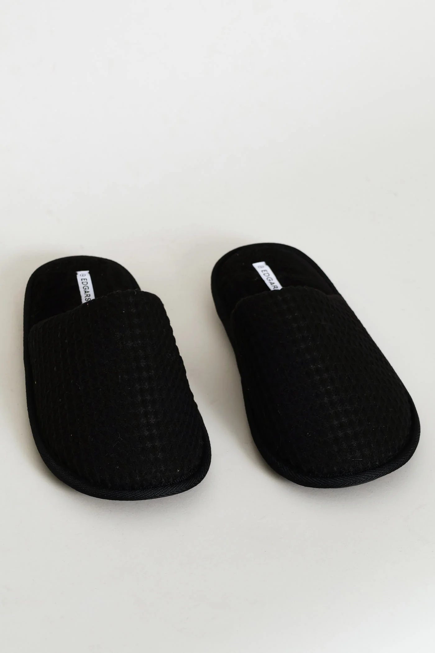 Soft Waffle Knit Upper Slipper - Black - Image 5
