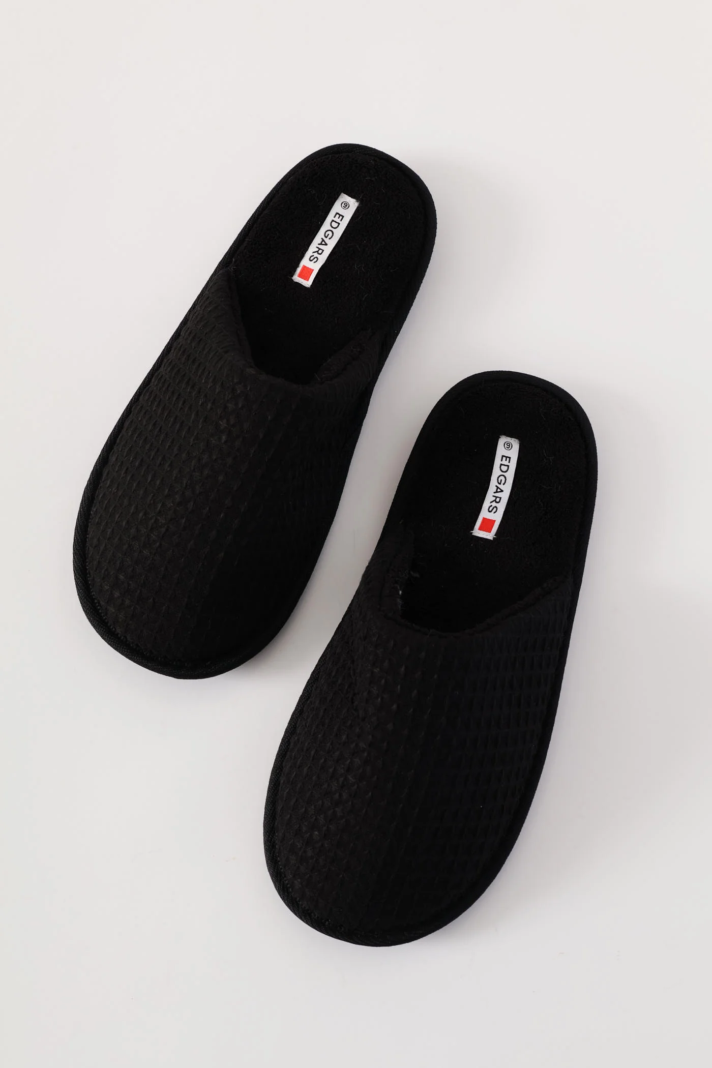 Soft Waffle Knit Upper Slipper - Black - Image 6