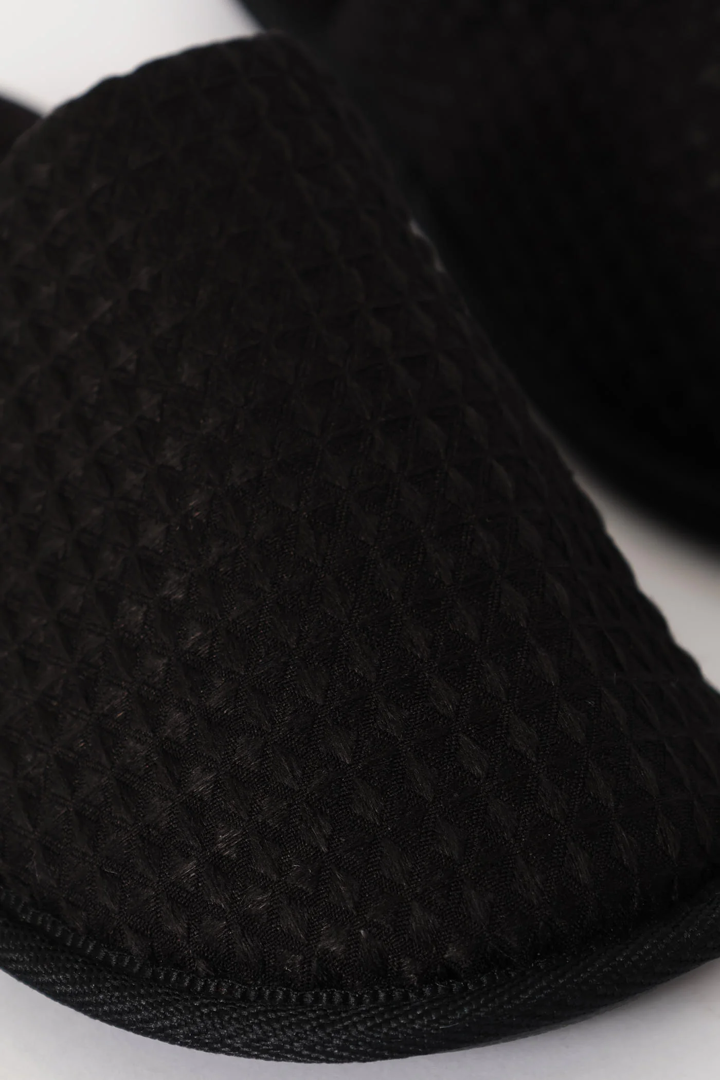Soft Waffle Knit Upper Slipper - Black - Image 7
