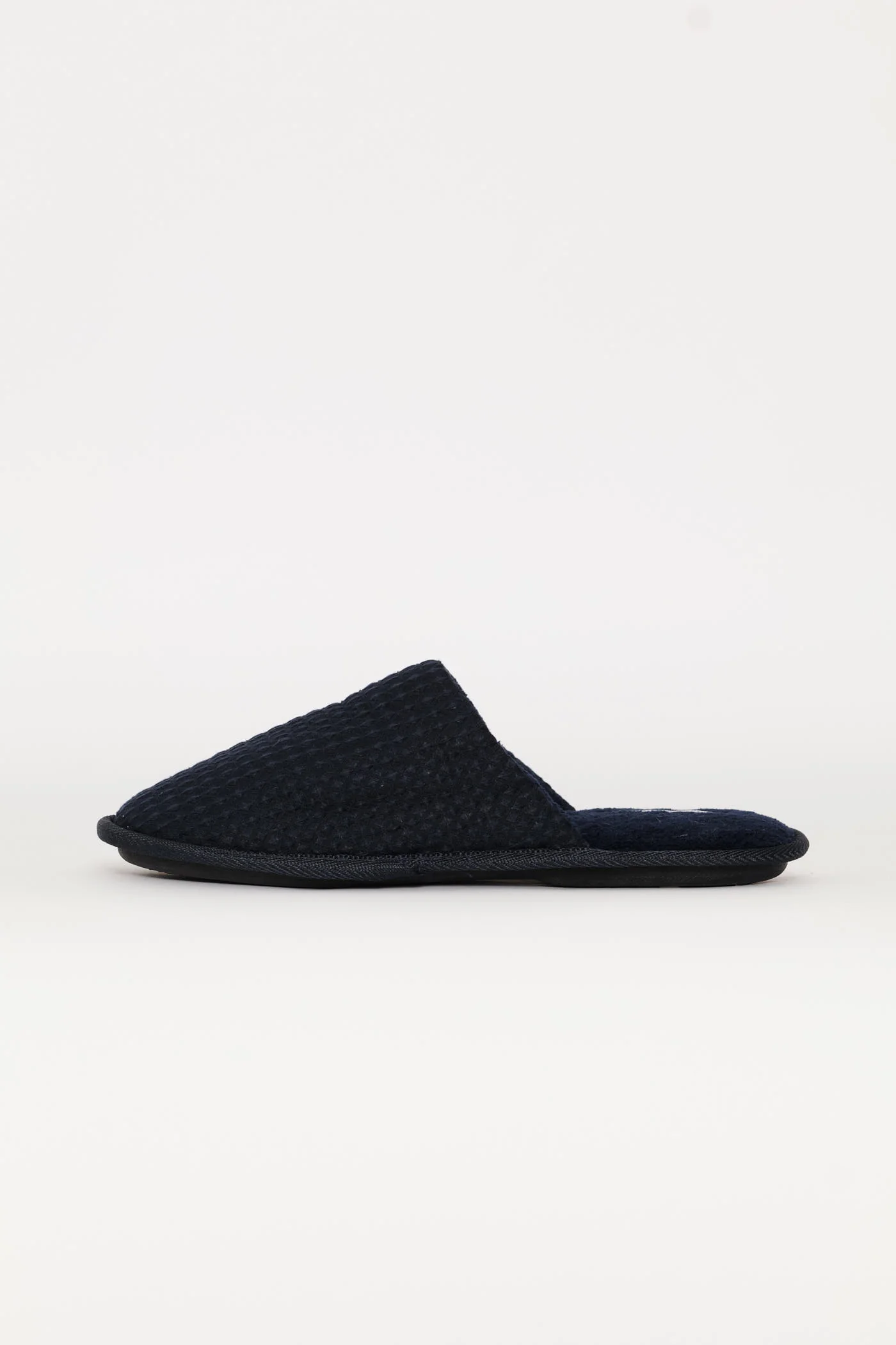 Soft Waffle Knit Upper Slipper - Navy - Image 2