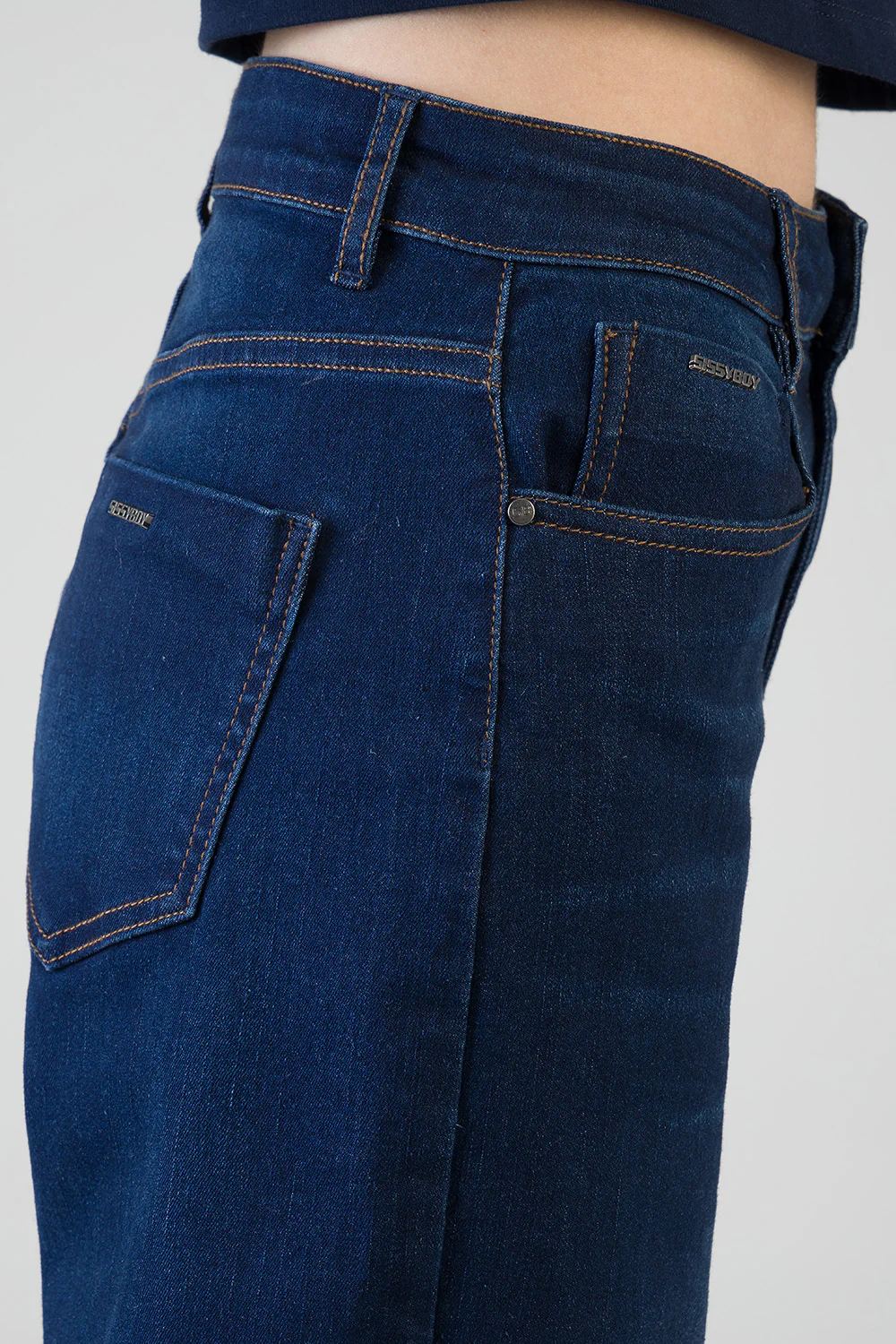 Sophia High Waist Wide Leg Denim - Dark Wash - Image 3