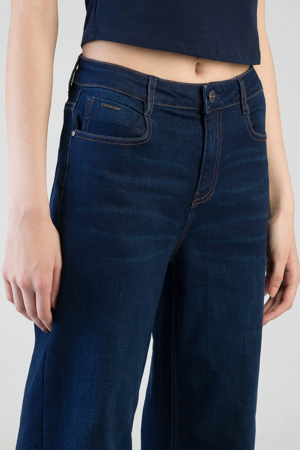 Sophia High Waist Wide Leg Denim - Dark Wash - Image 4