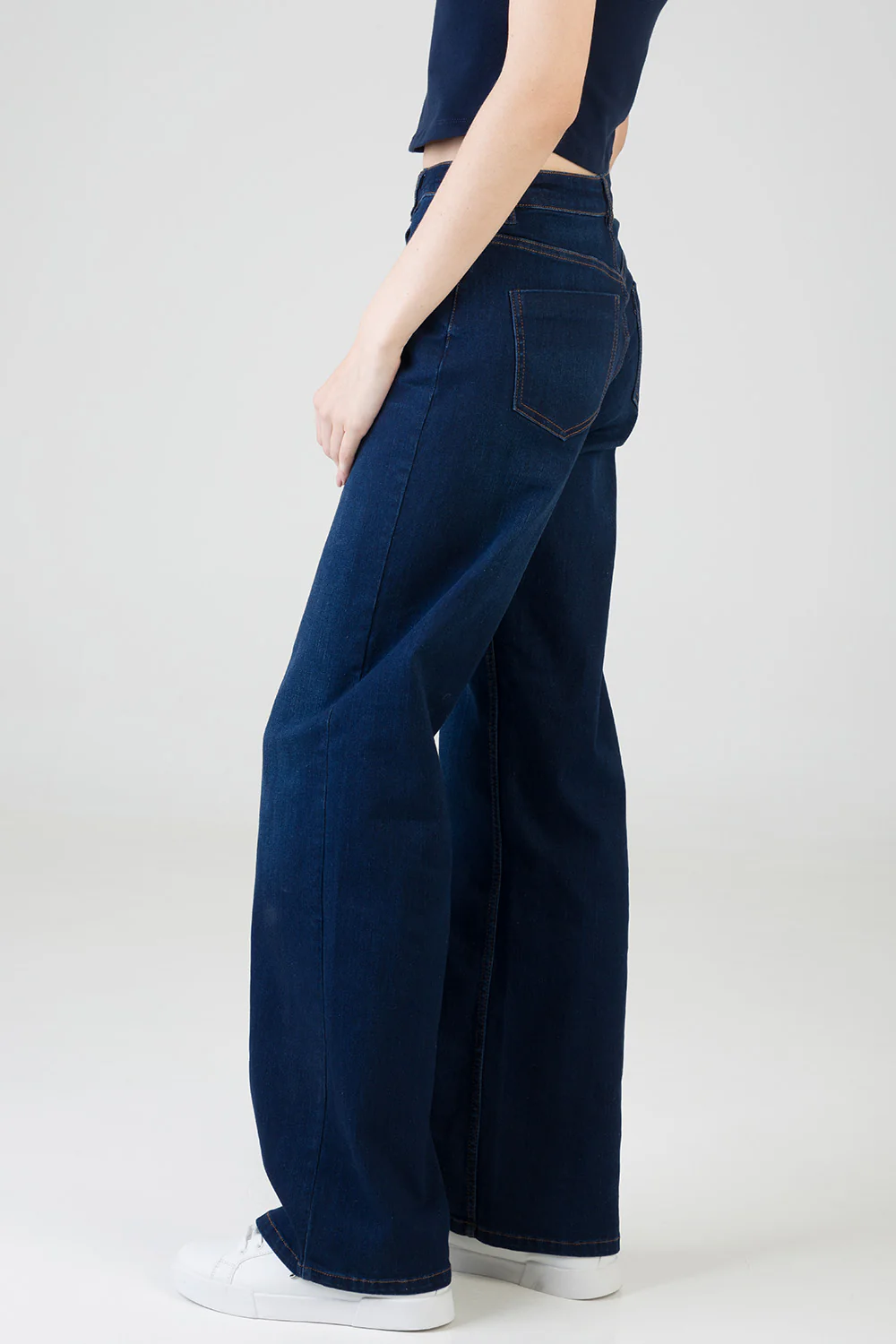 Sophia High Waist Wide Leg Denim - Dark Wash - Image 7