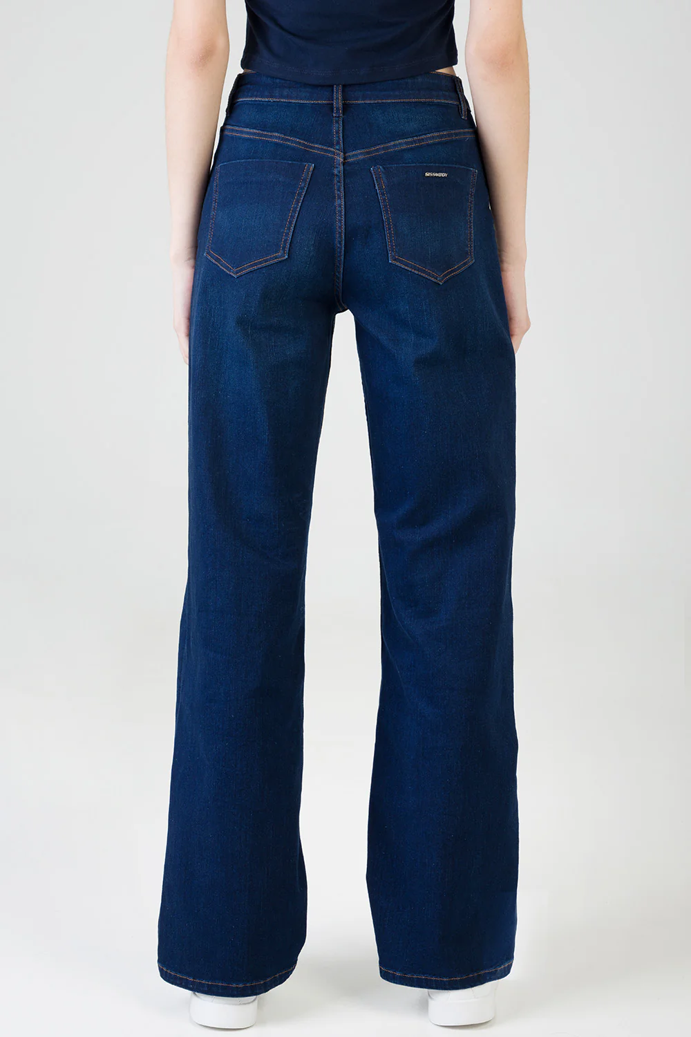 Sophia High Waist Wide Leg Denim - Dark Wash - Image 8