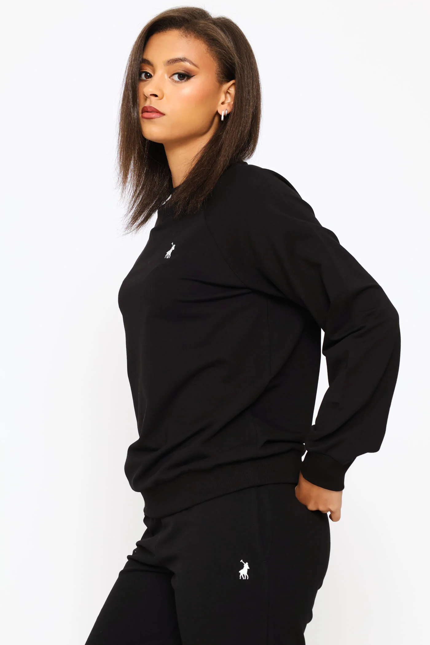 Sophia Long Sleeve Track Top - Black - Image 3