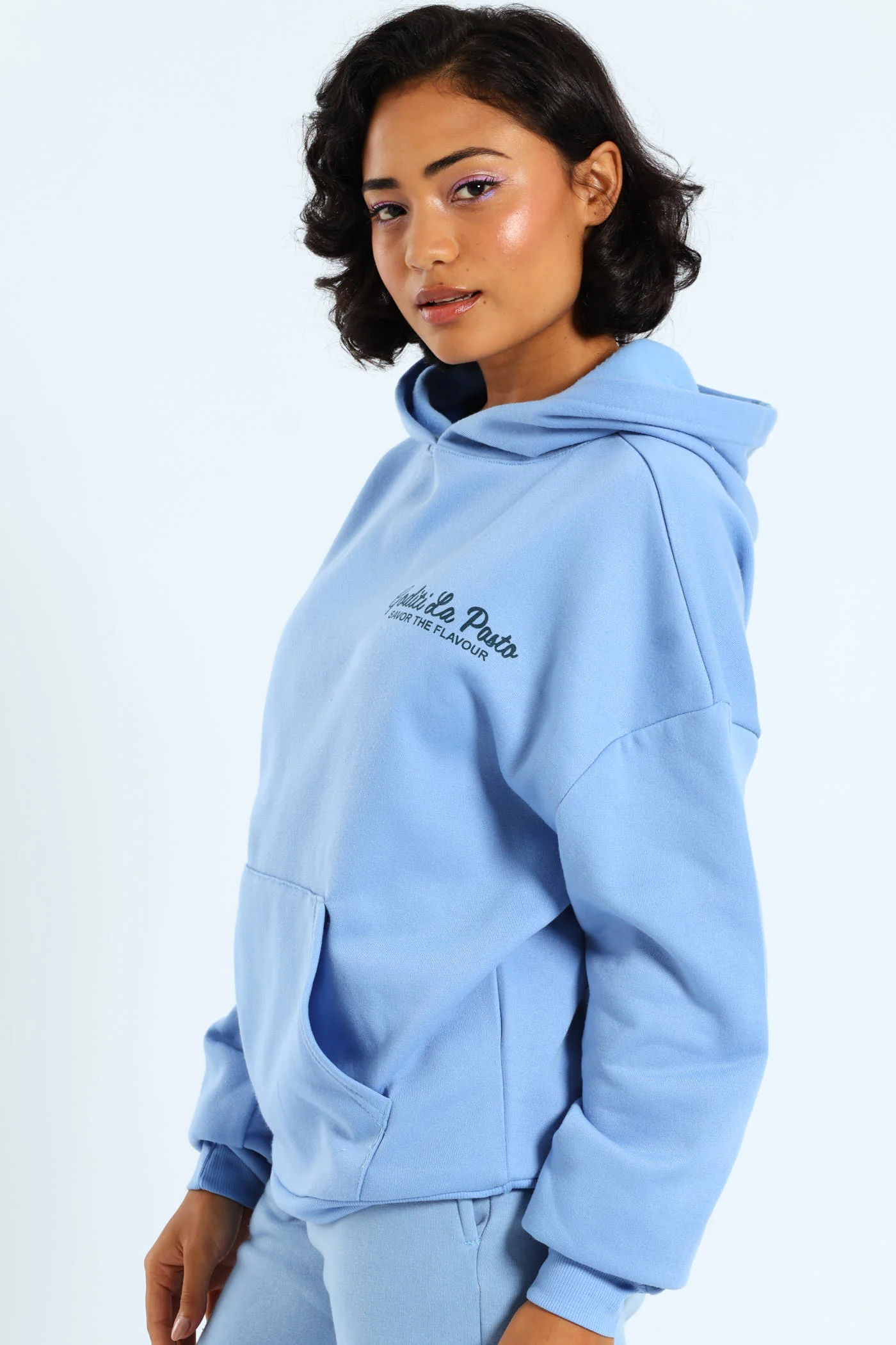 Spag Kanga Pocket Hoody - Blue - Image 3