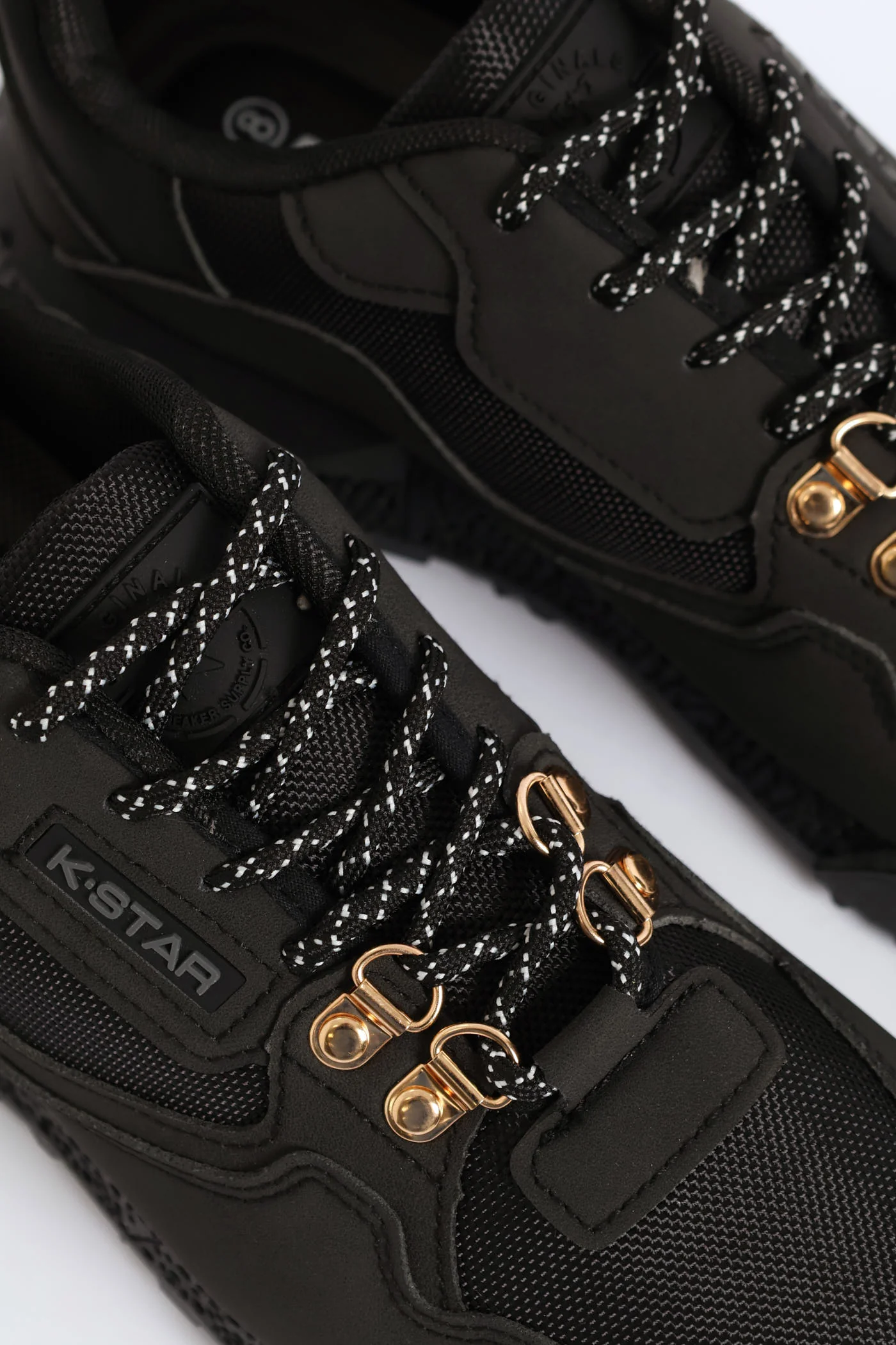 Spark Lace Up Fashion Trainer - Black - Image 2