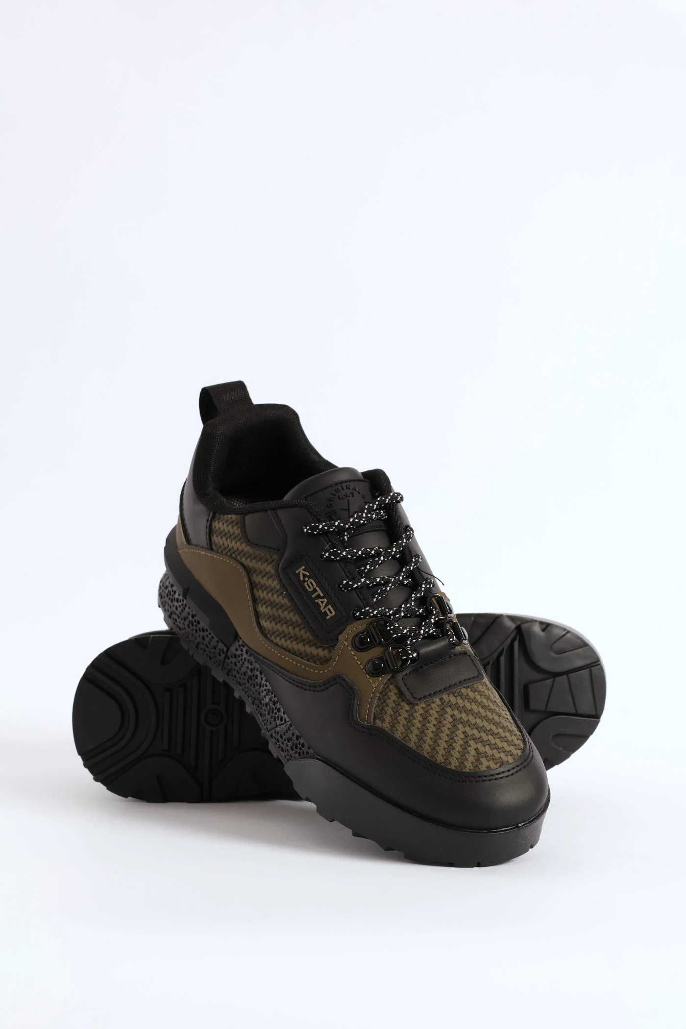 Spark Lace Up Fashion Trainer - Olive - Image 2
