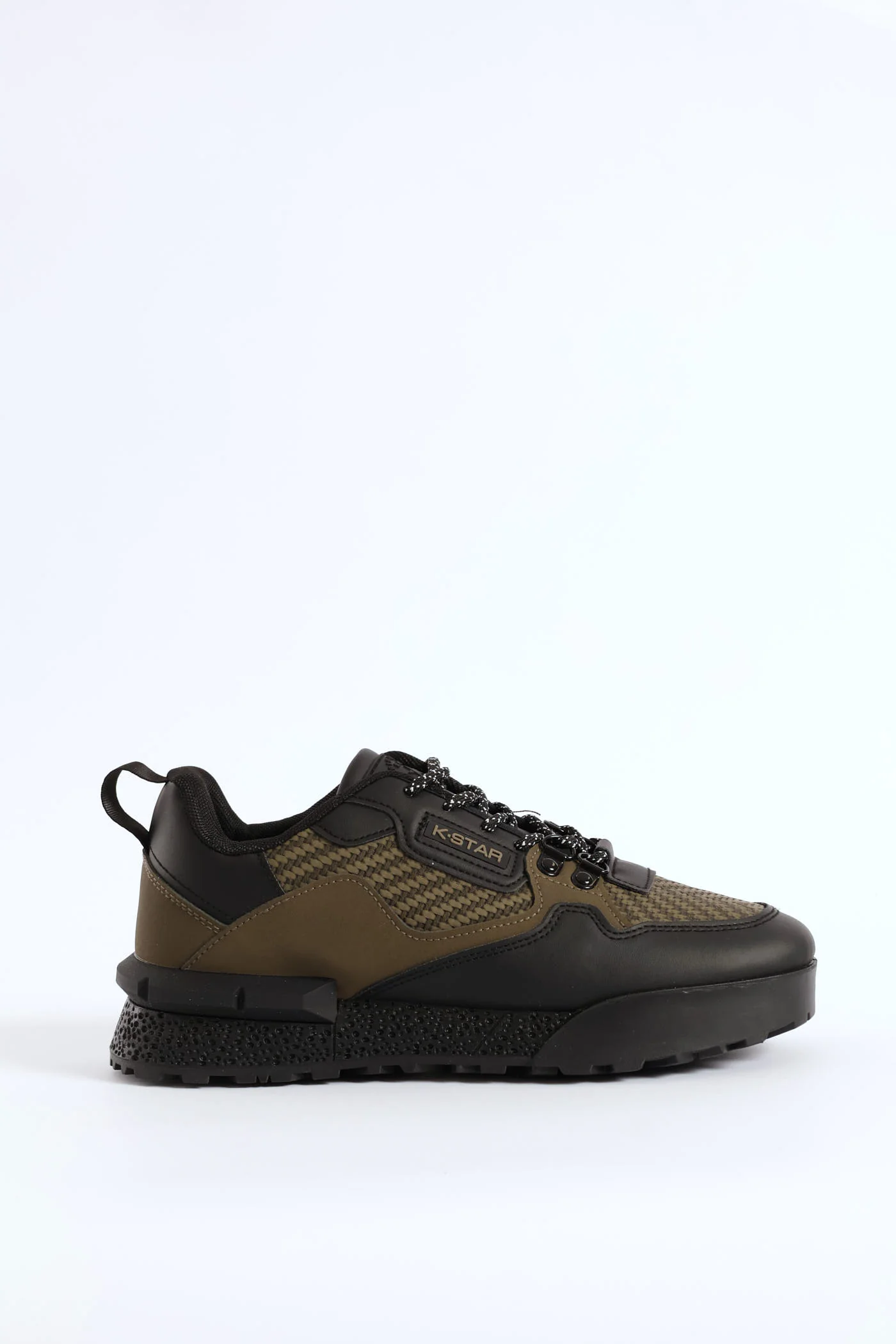 Spark Lace Up Fashion Trainer - Olive - Image 3