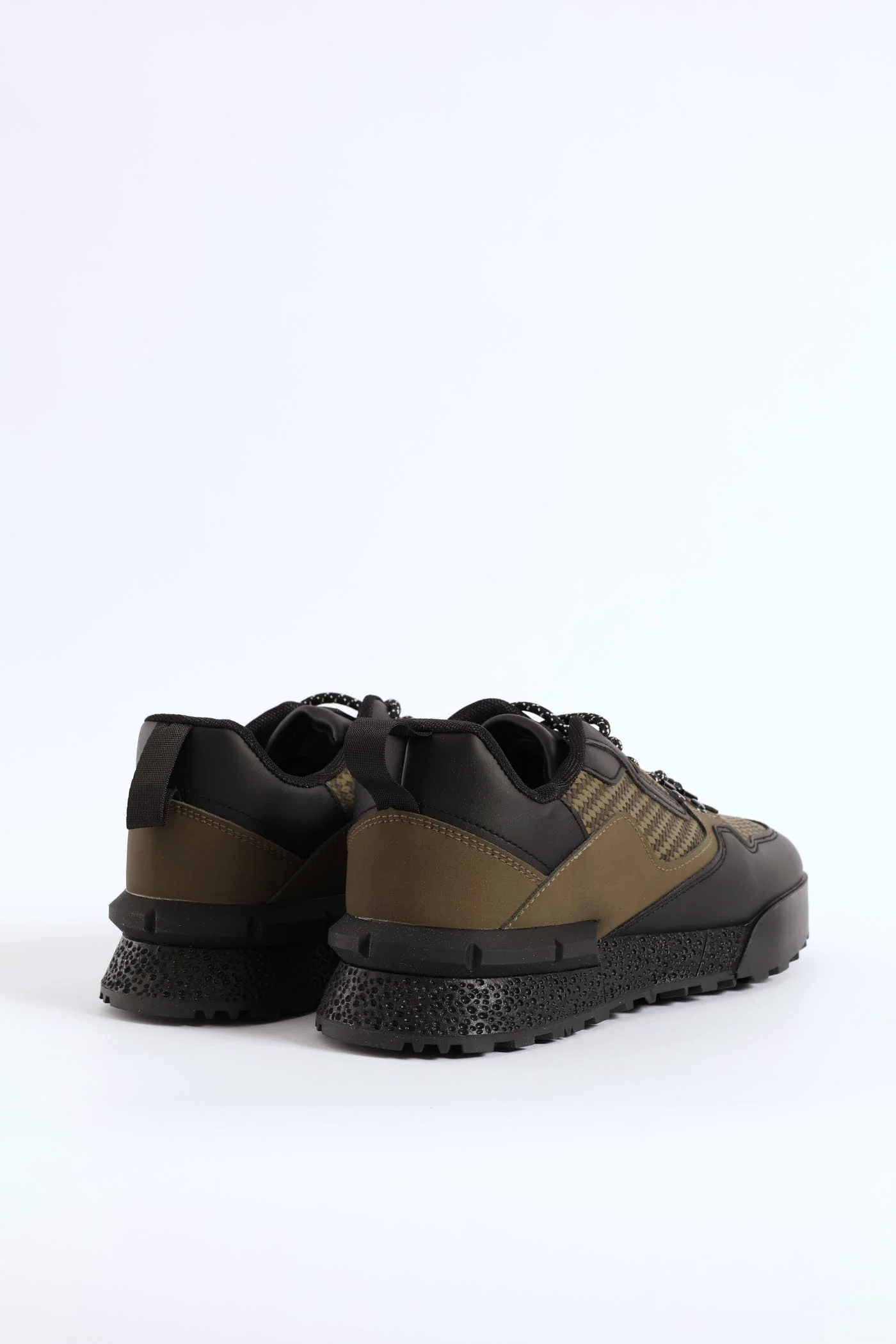 Spark Lace Up Fashion Trainer - Olive - Image 5