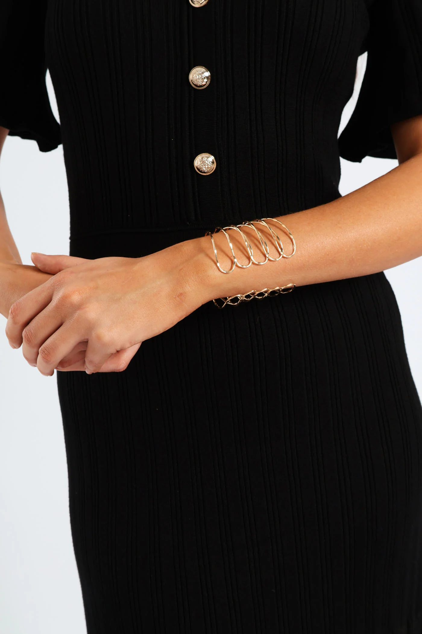 Spiral Cuff Bracelet - Gold - Image 3
