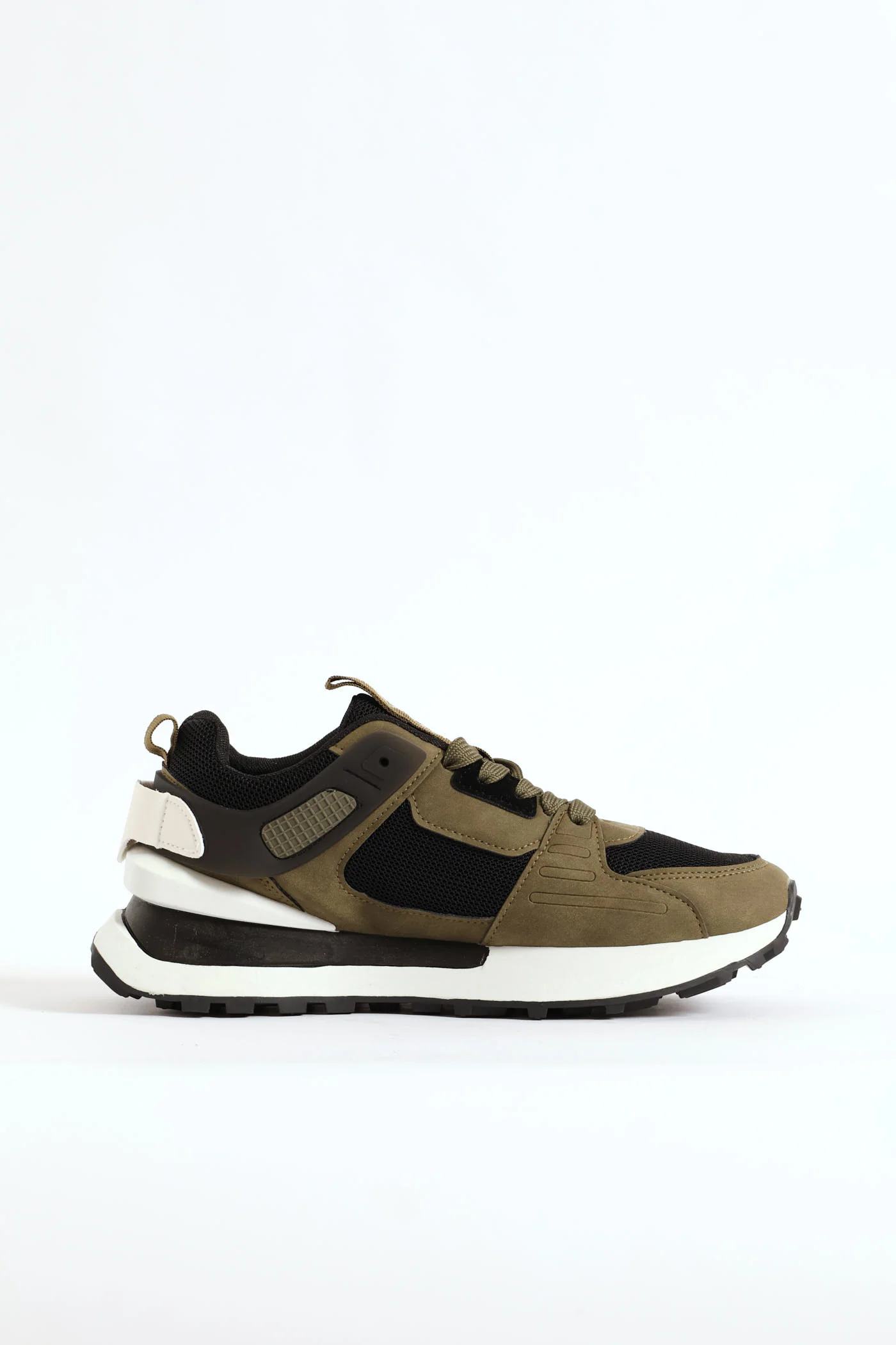 Spirex 1 Nubuck Mesh Panneled Trainer - Olive - Image 2