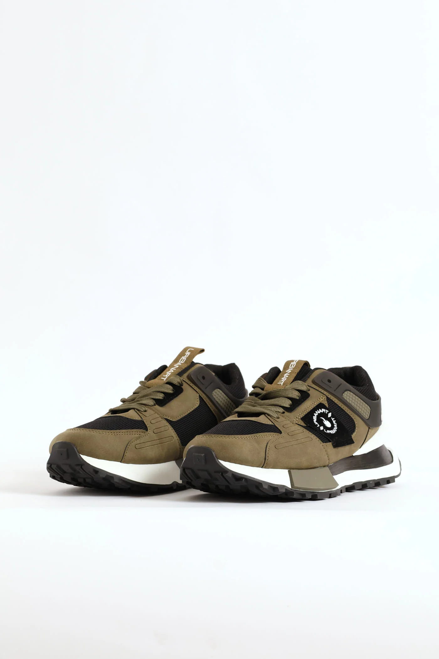 Spirex 1 Nubuck Mesh Panneled Trainer - Olive - Image 3