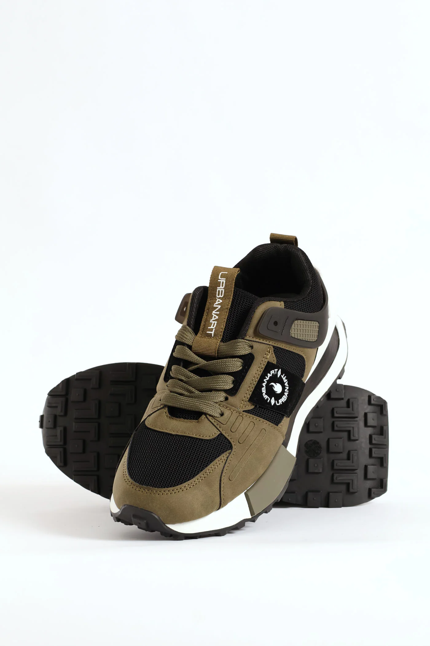 Spirex 1 Nubuck Mesh Panneled Trainer - Olive - Image 4