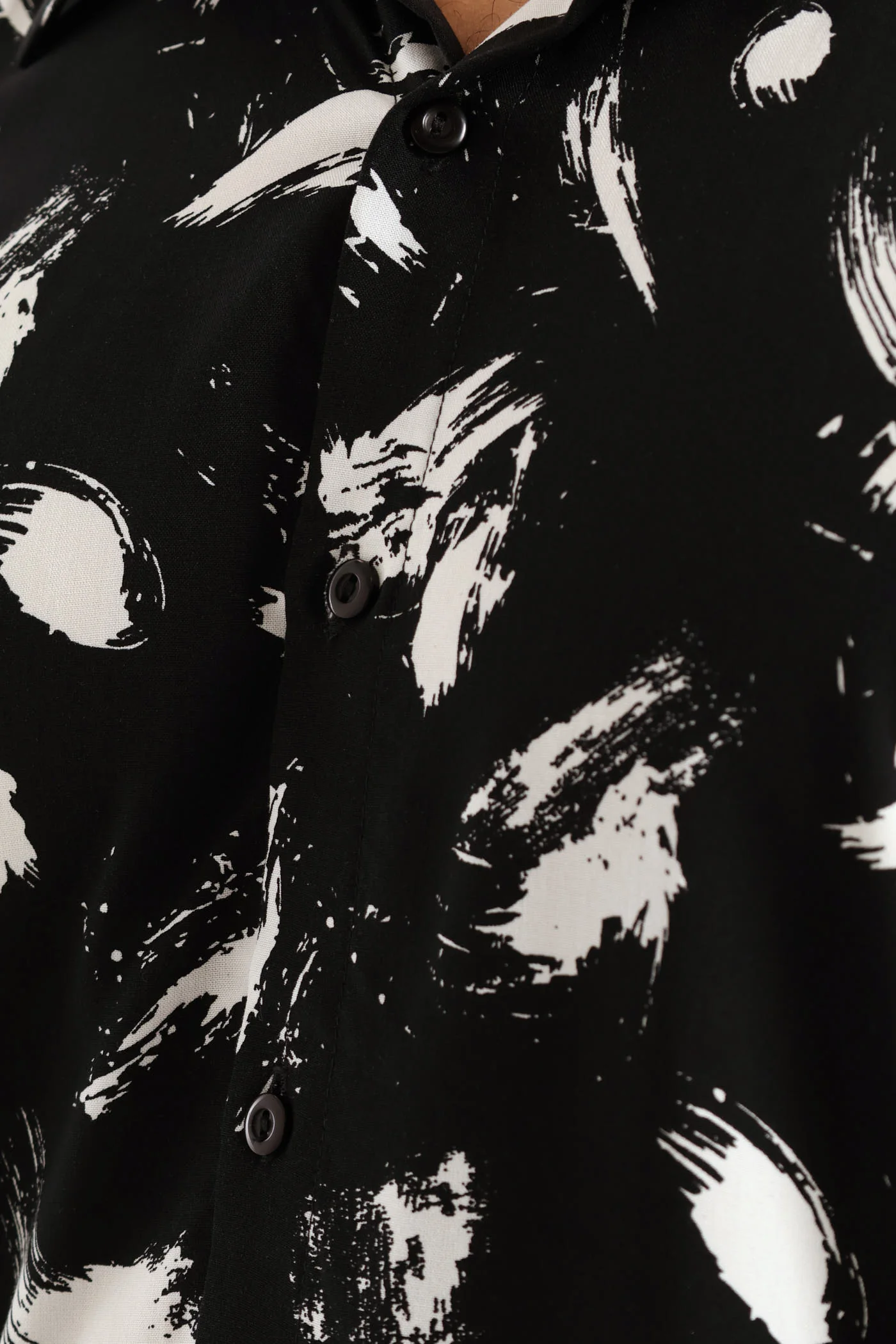 Splash Viscose Print Shirt - Black - Image 4