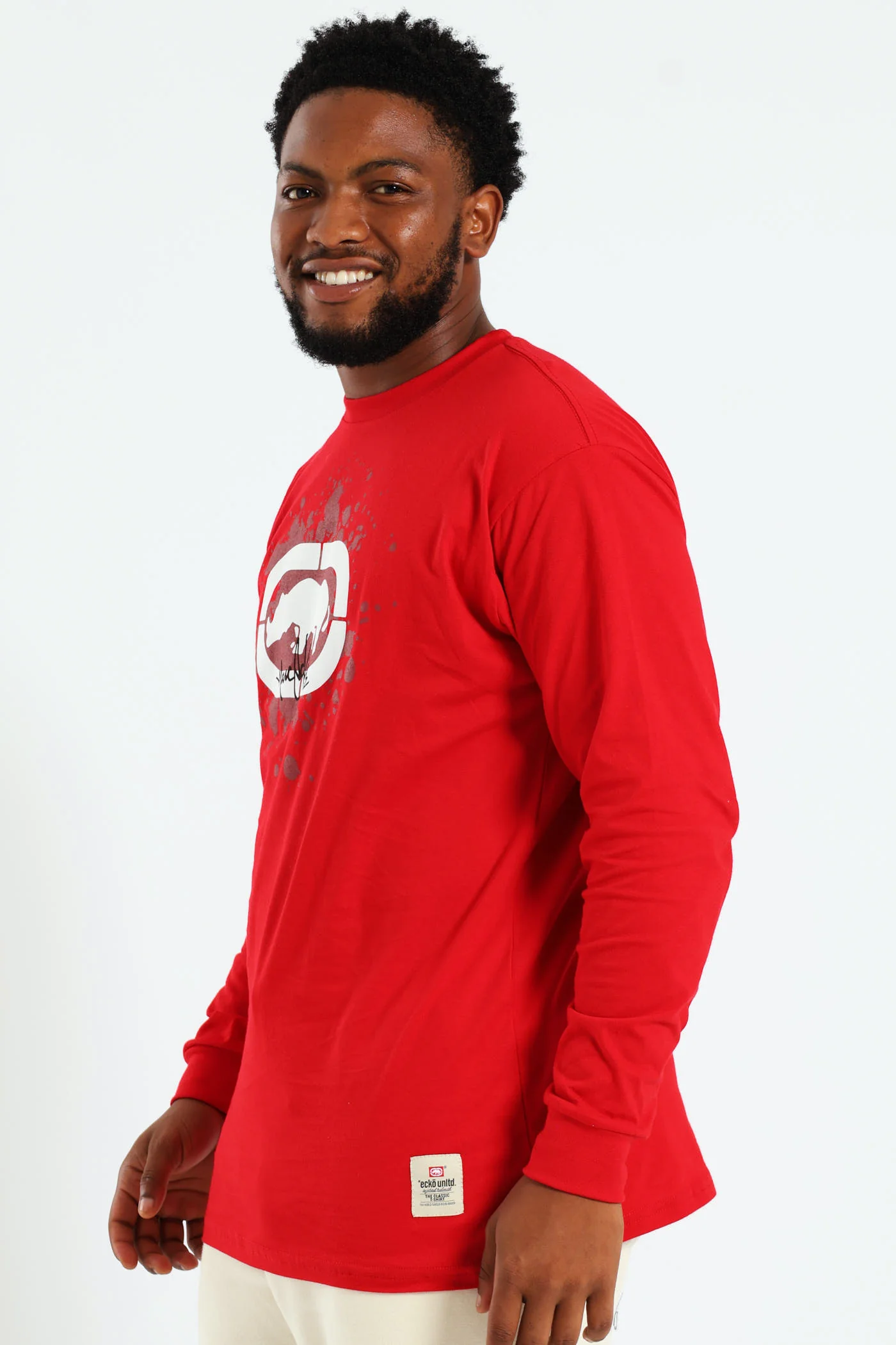 Splatter Long Sleeve Tee - Red - Image 2