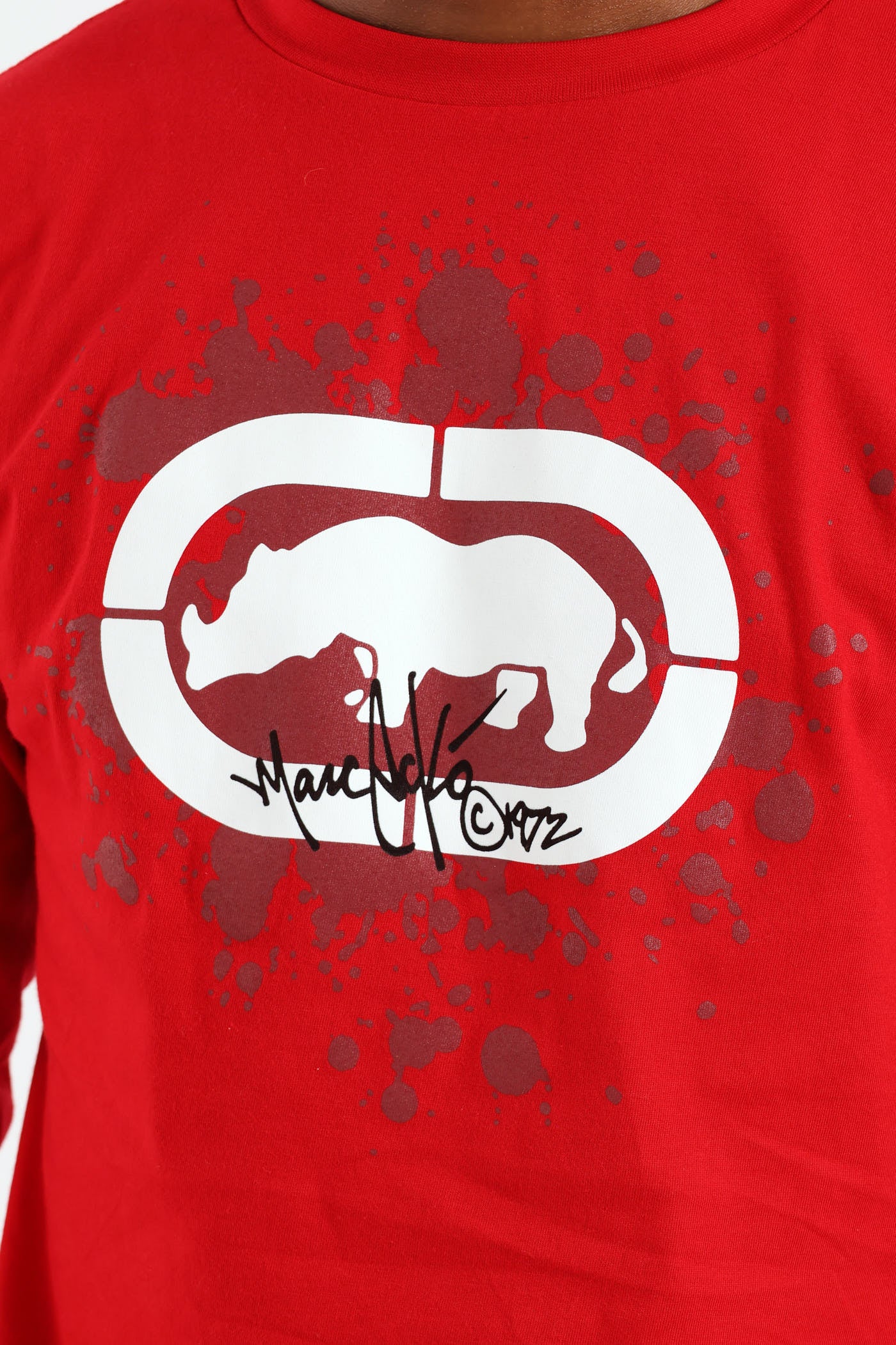 Splatter Long Sleeve Tee - Red - Image 4