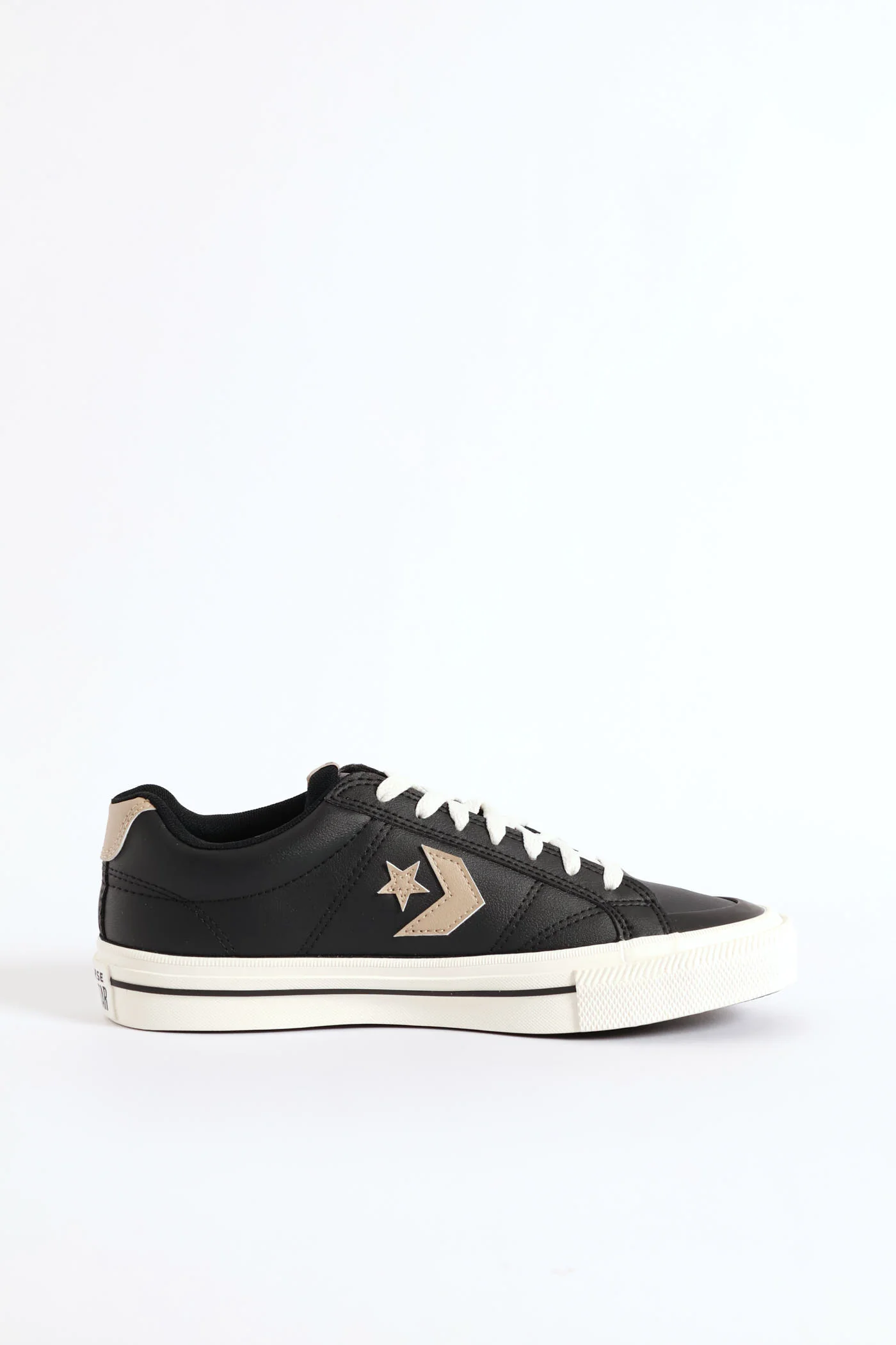 Sport Casual Faux Leather Sneaker - Black - Image 4
