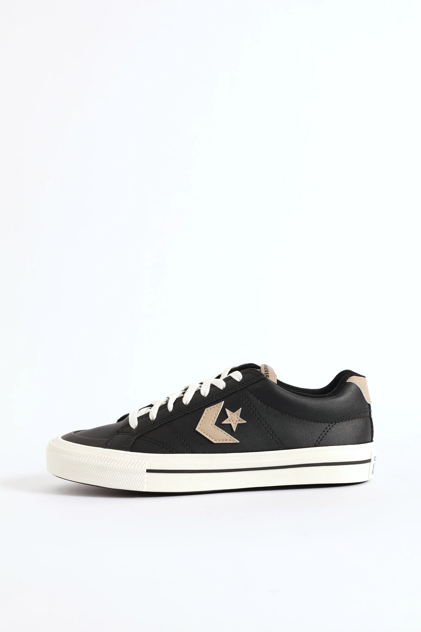 Sport Casual Faux Leather Sneaker - Black - Image 5