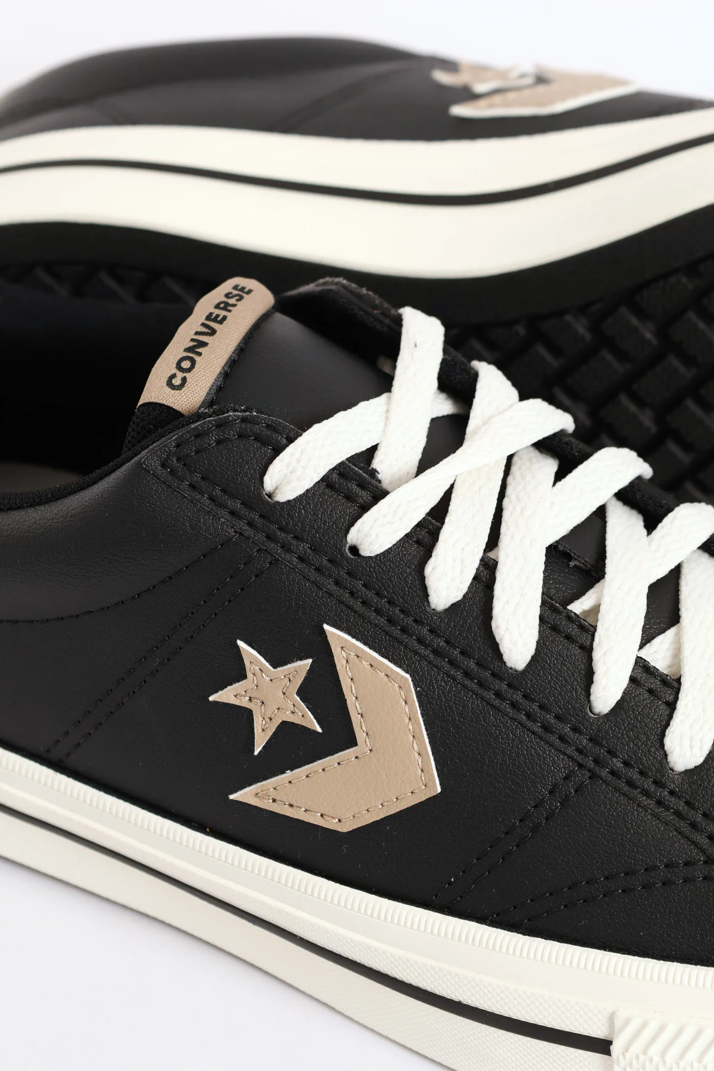 Sport Casual Faux Leather Sneaker - Black - Image 6