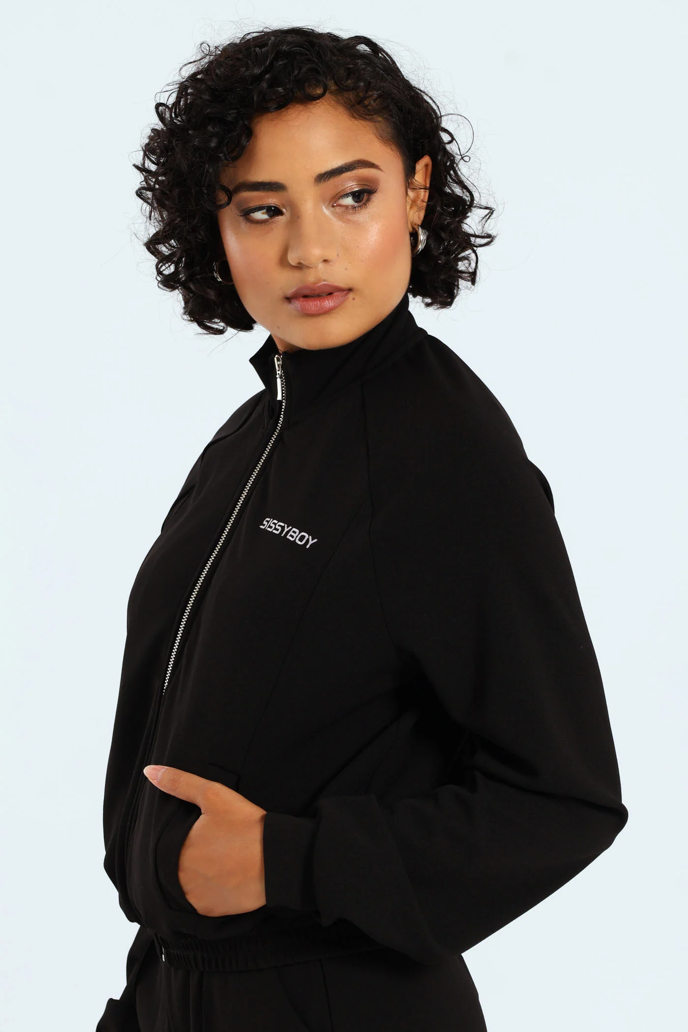 Sporty Cropped Jacket - Black - Image 4