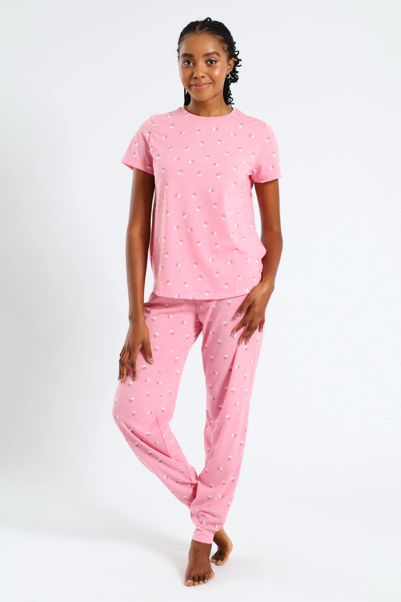 Spot Knit Jogger Pant - Pink - Image 2
